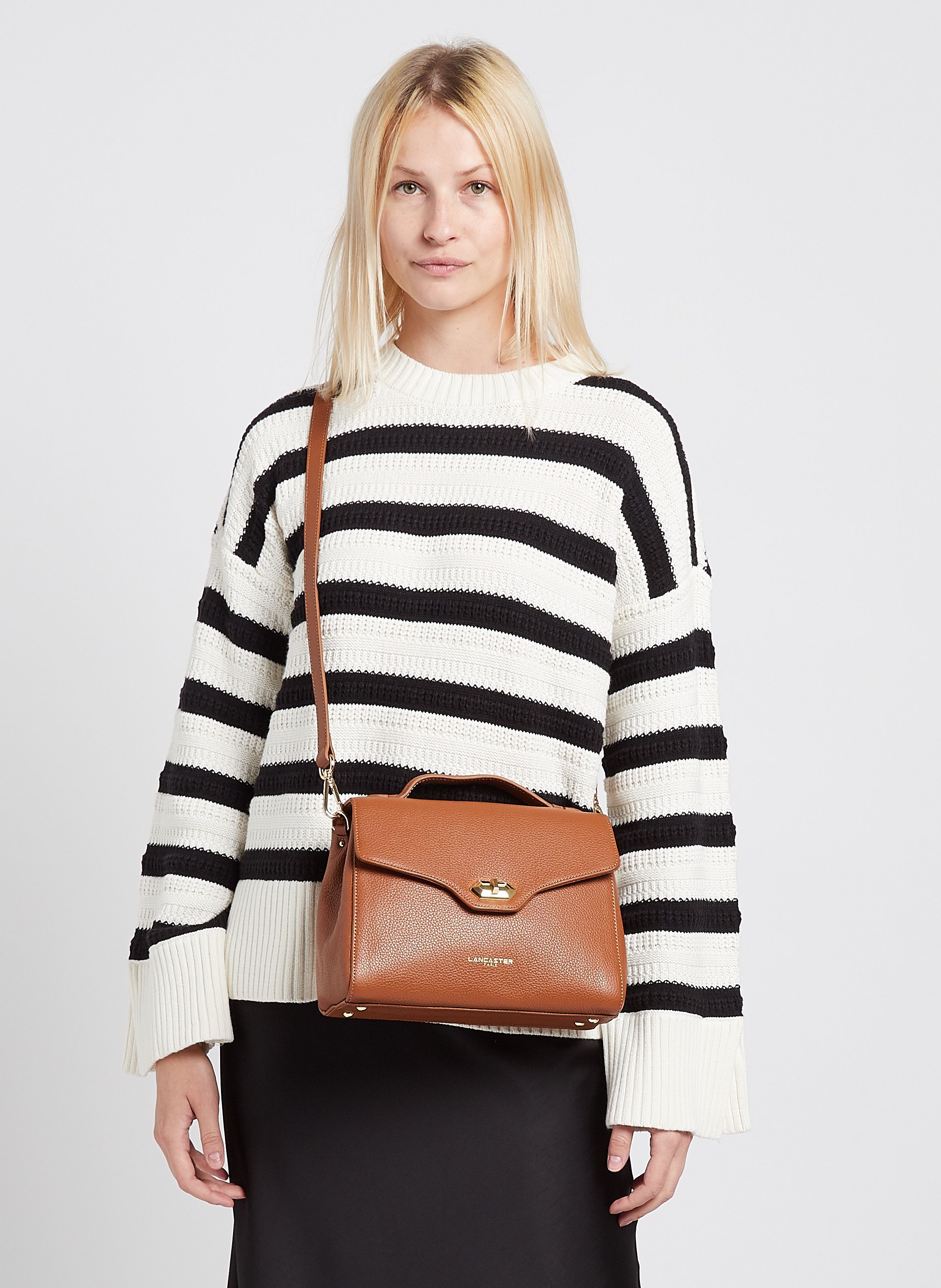 Brown Leather satchel with shoulder strap