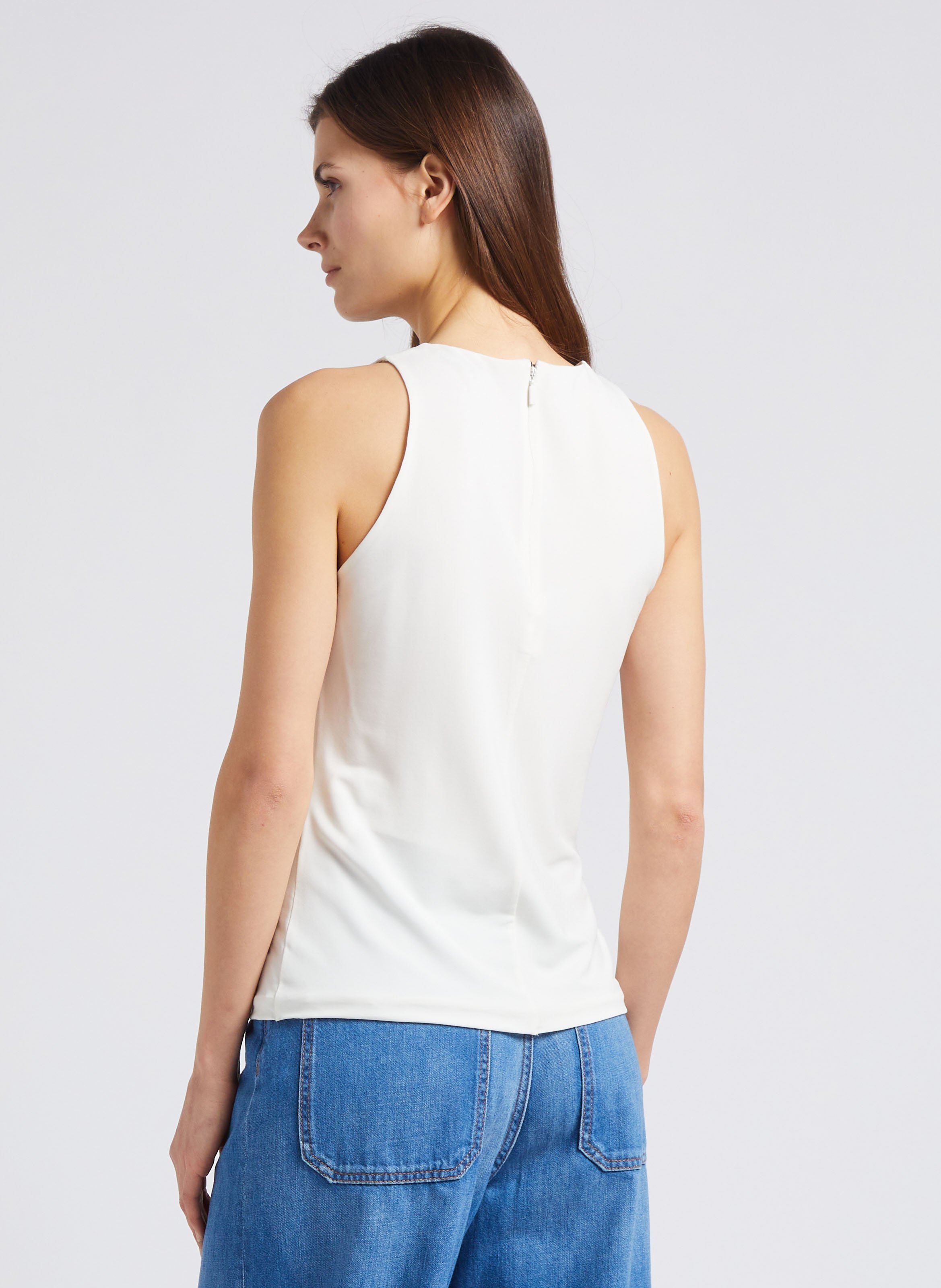 Straight-cut round-neck Top MAX MARA LEISURE White