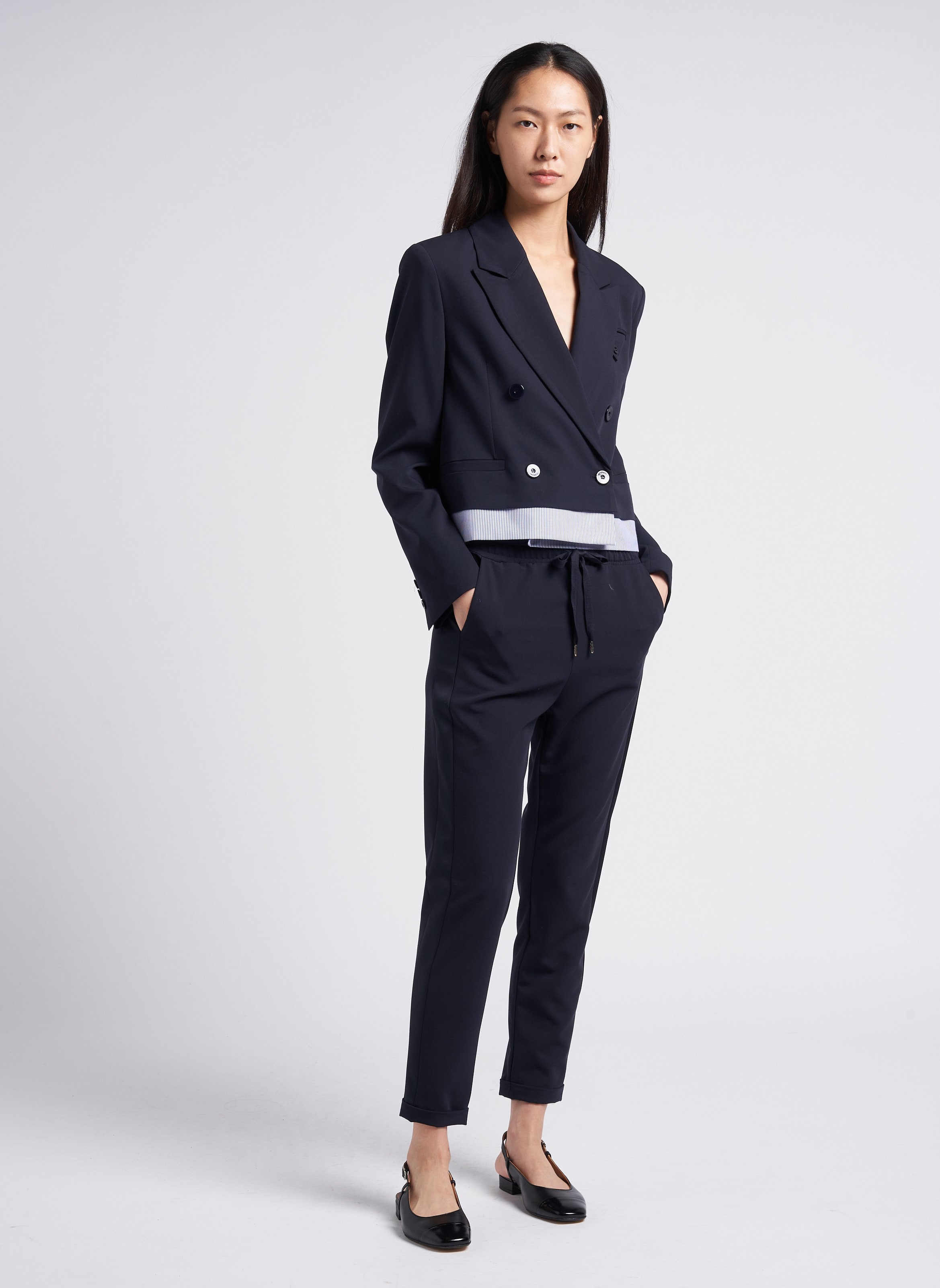 Leather slingback ballet pumps - Look 1