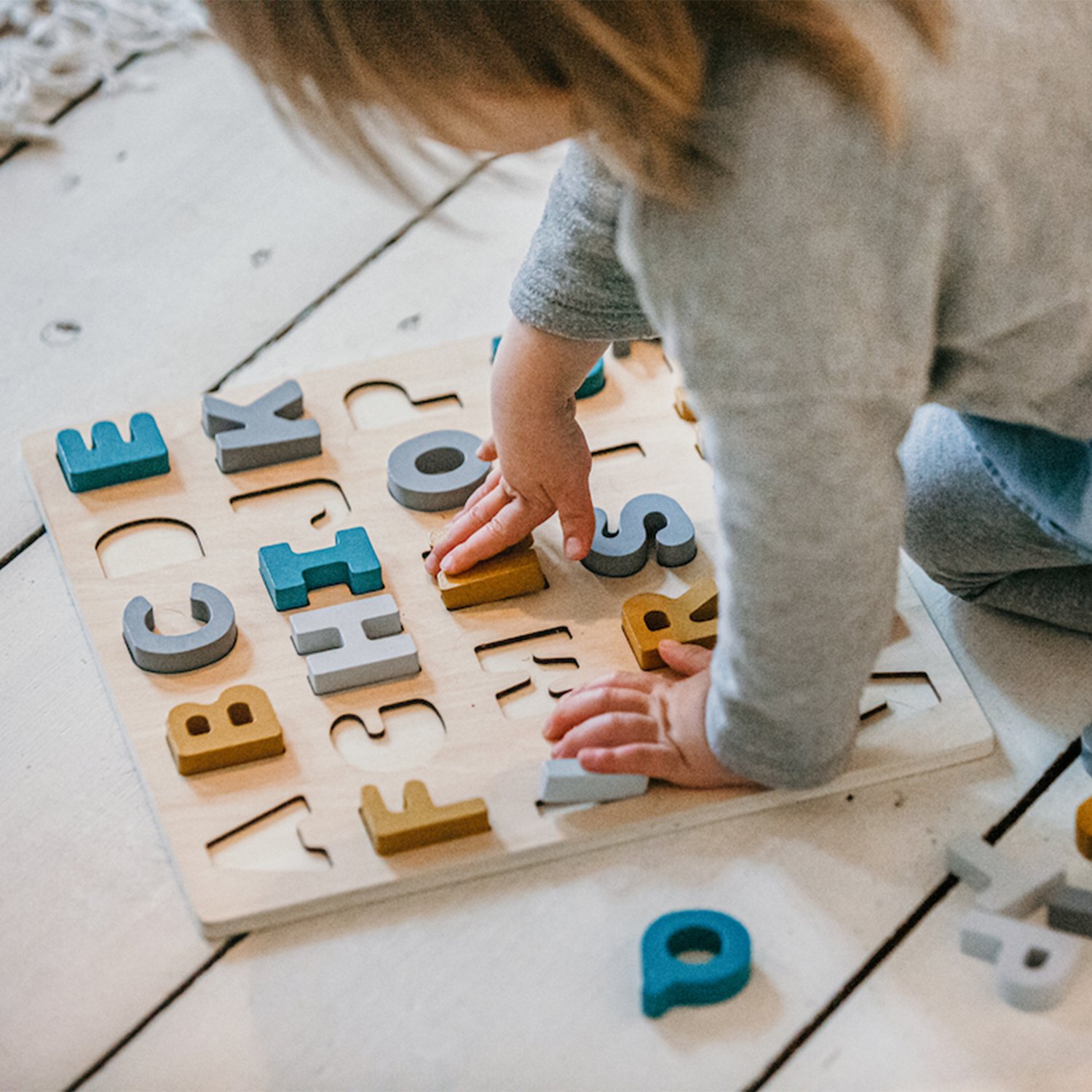 Hanna wooden alphabet puzzle KINDSGUT Green