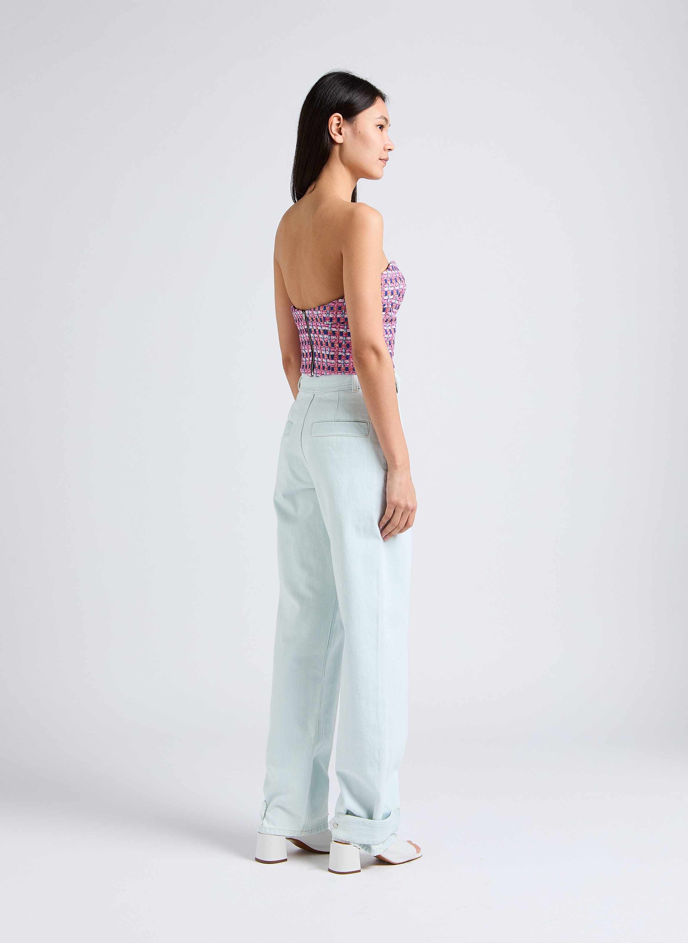 High-rise wide-leg cotton jeans IRO Blue