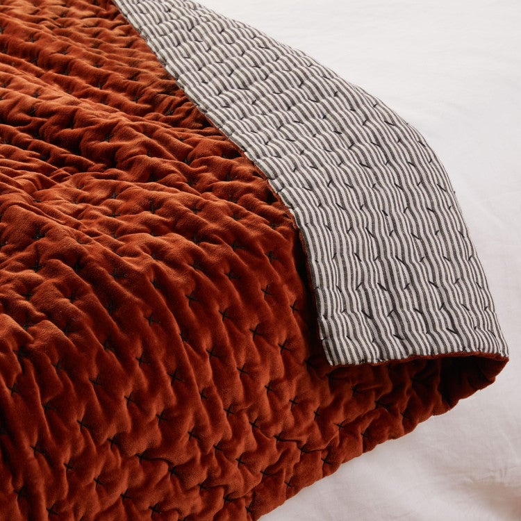 MALO - Linen quilt MADURA Orange