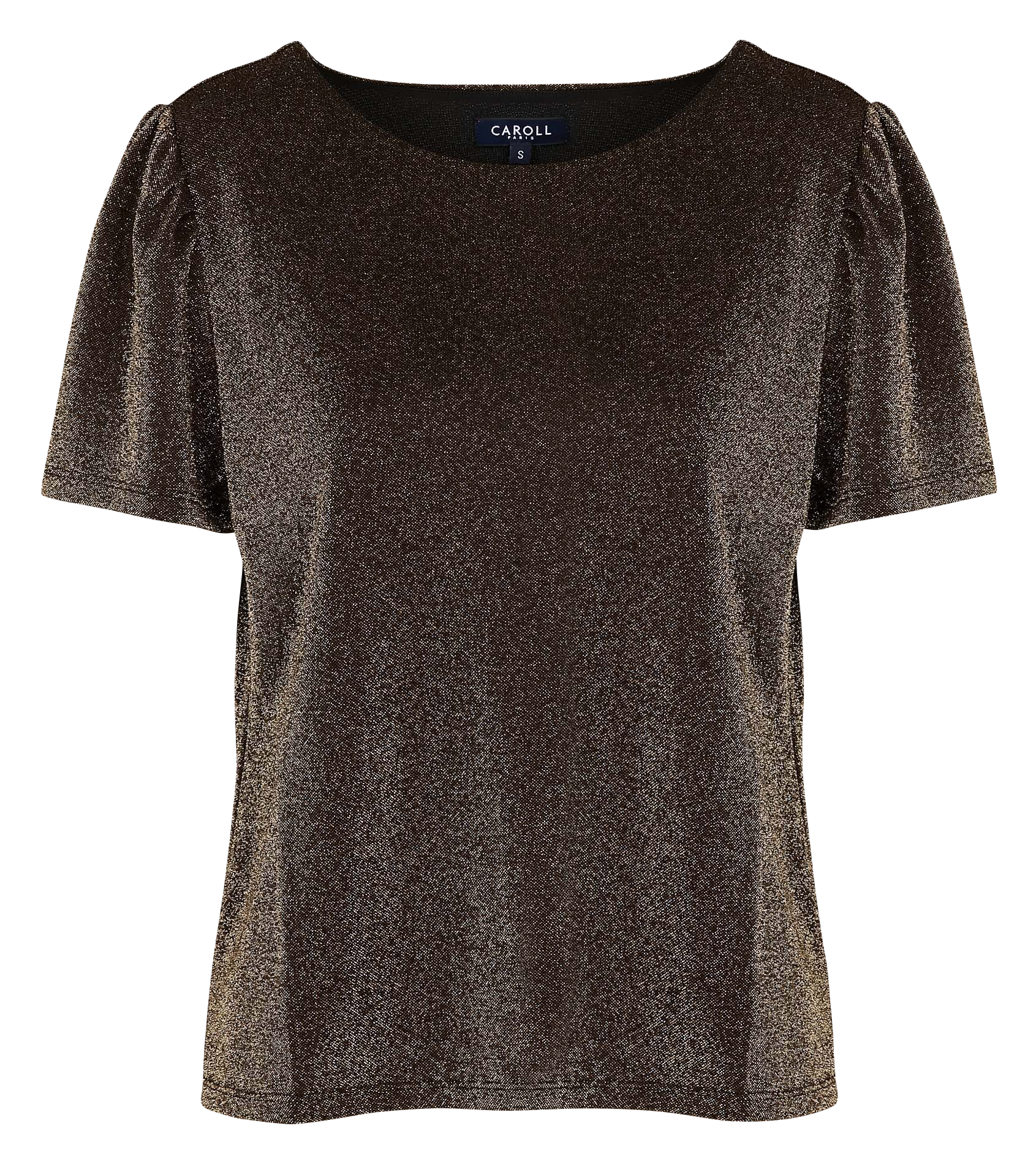 Metallic round-neck T-shirt CAROLL Orange