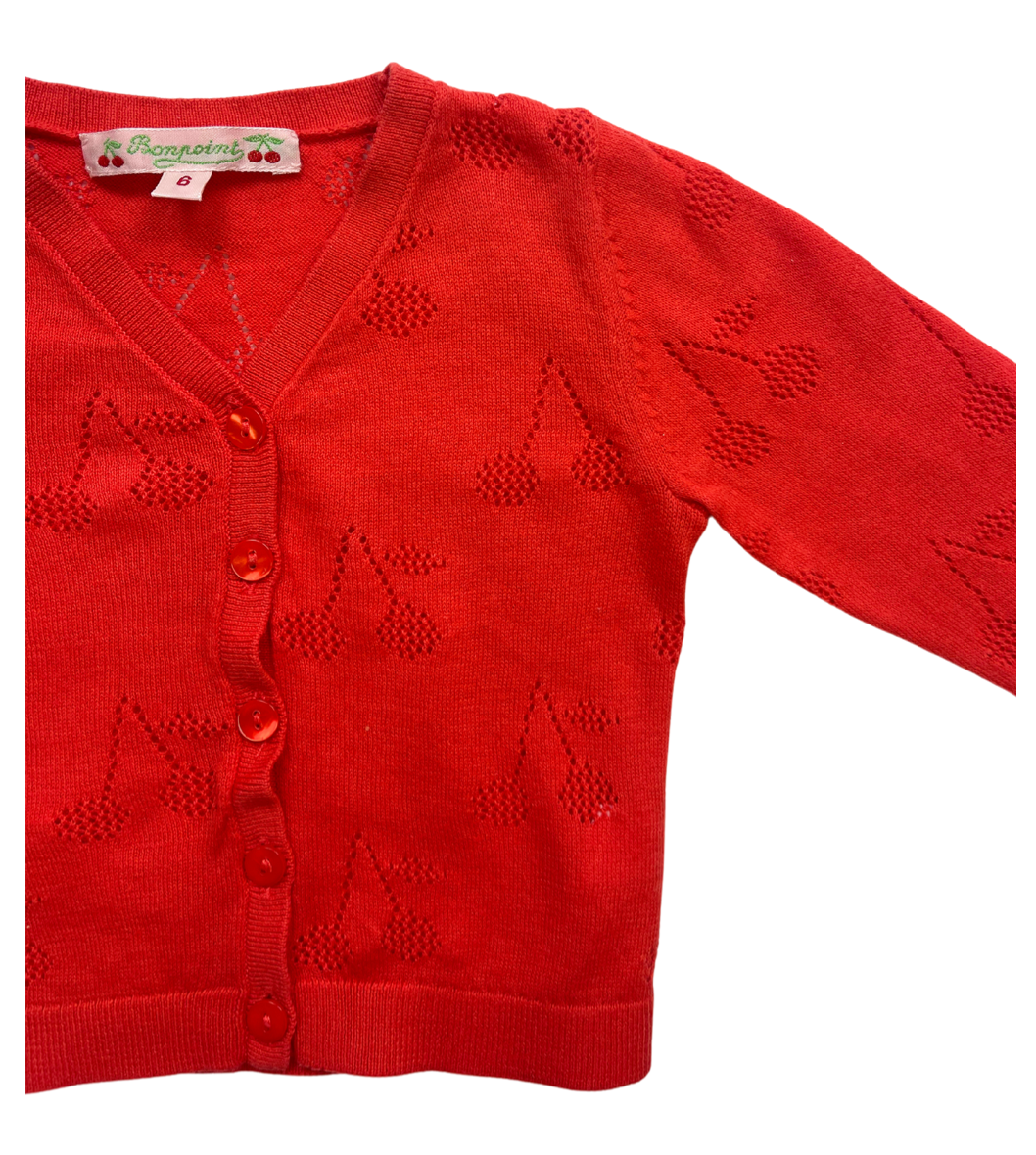 Red Baby Cardigan - 6 months BONPOINT - Seconde Main Red