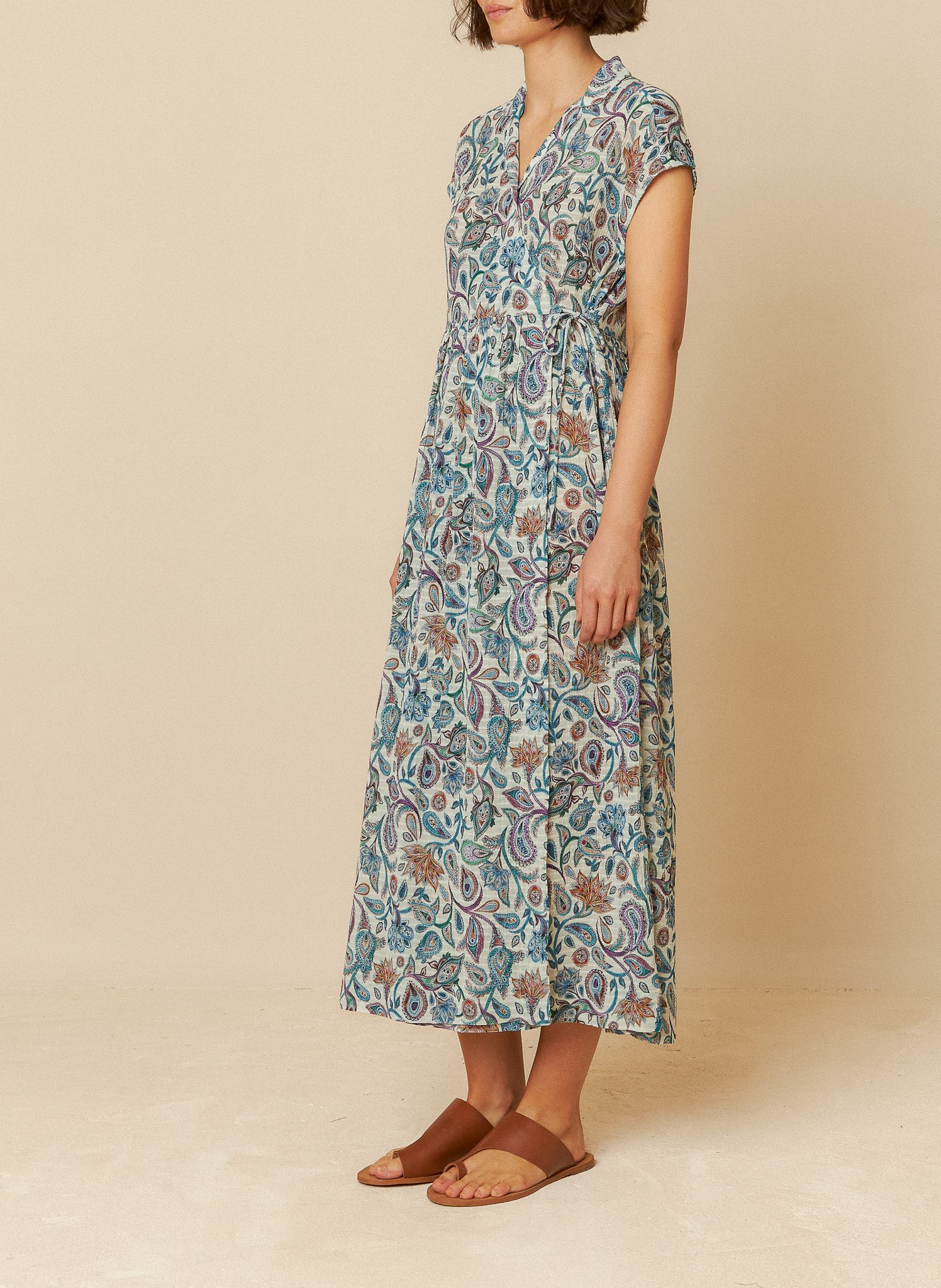 Bedrucktes Midikleid aus Bio-Baumwolle INDI & COLD Mehrfarbig