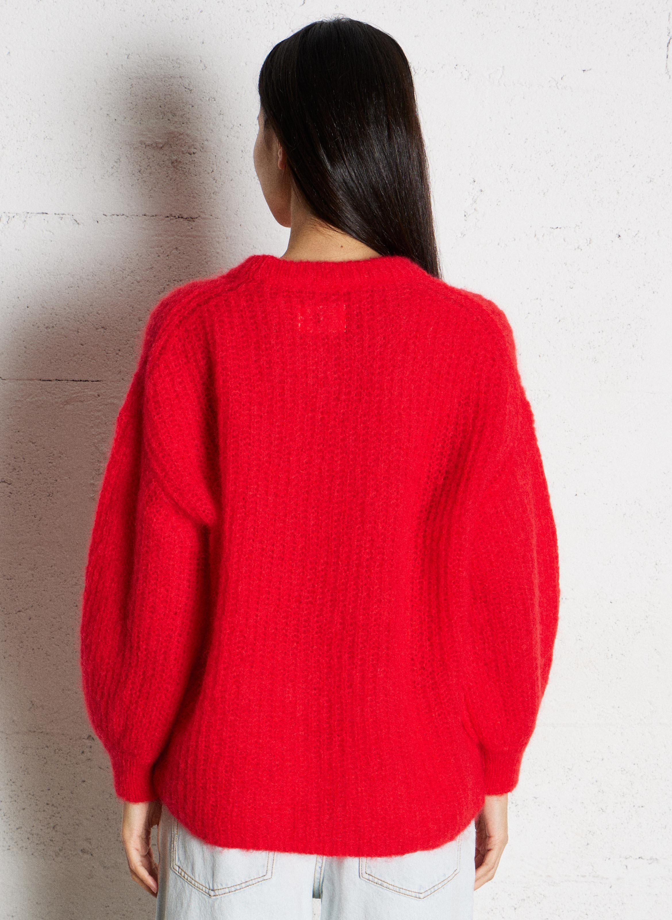 Oversize Pullover Pullover Damen Rot Kurz Oversize-pullover Aus