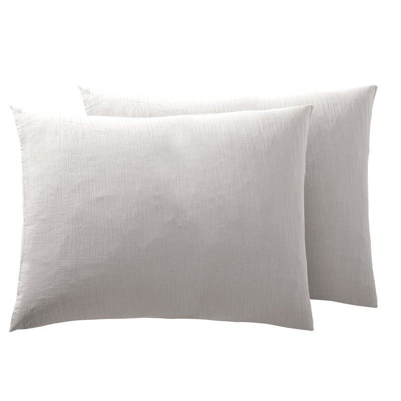 Cotton percale pillow case COTON PUR Grey