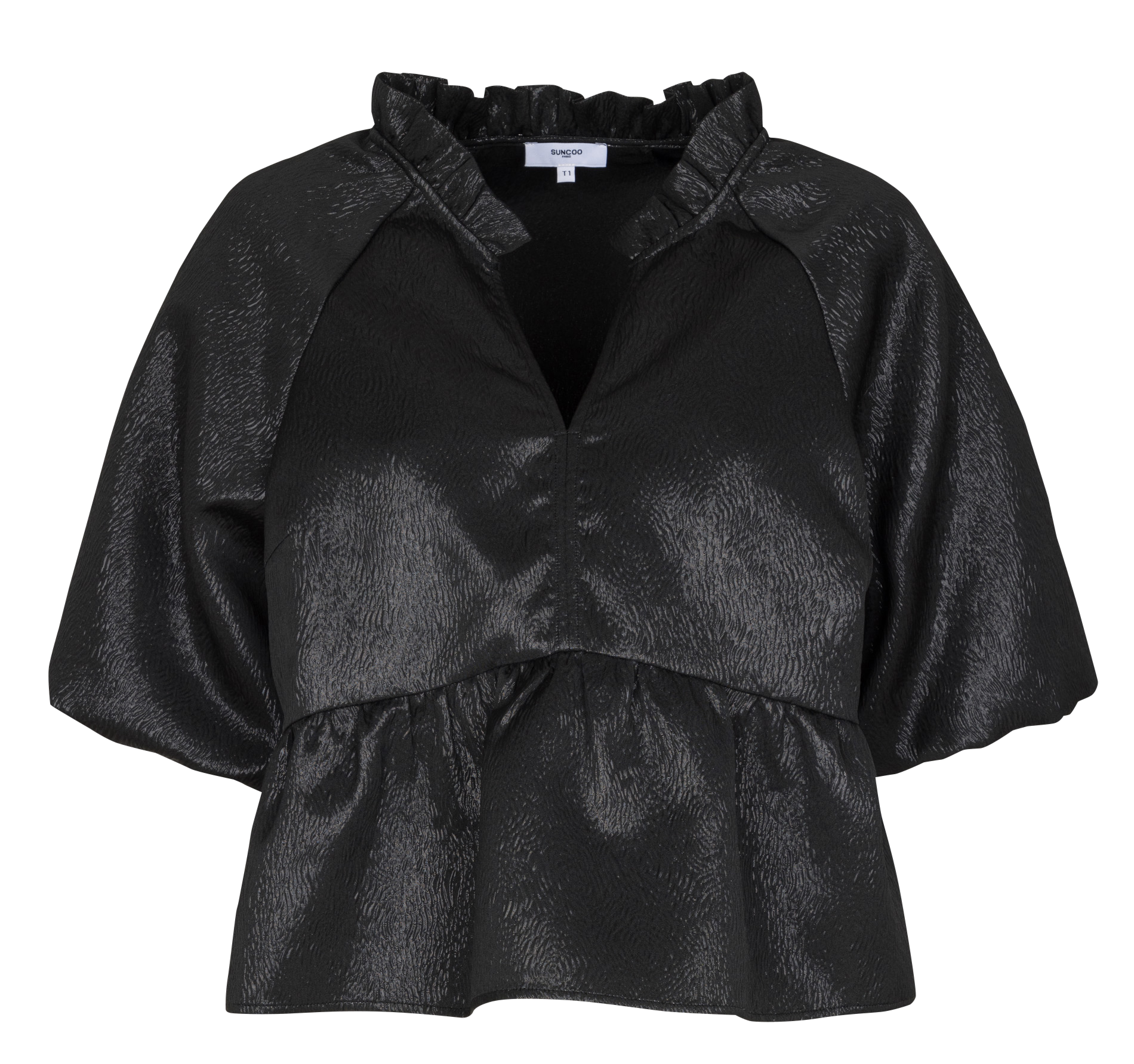 Oversize Peplum Top SUNCOO Schwarz
