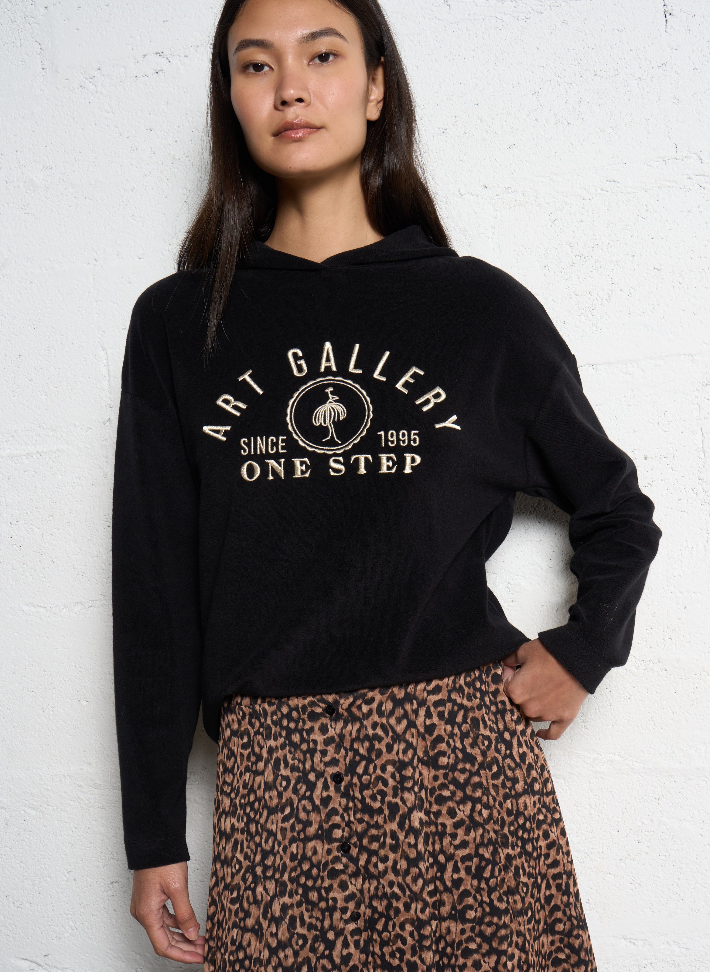 Effen sweater ONE STEP Zwart