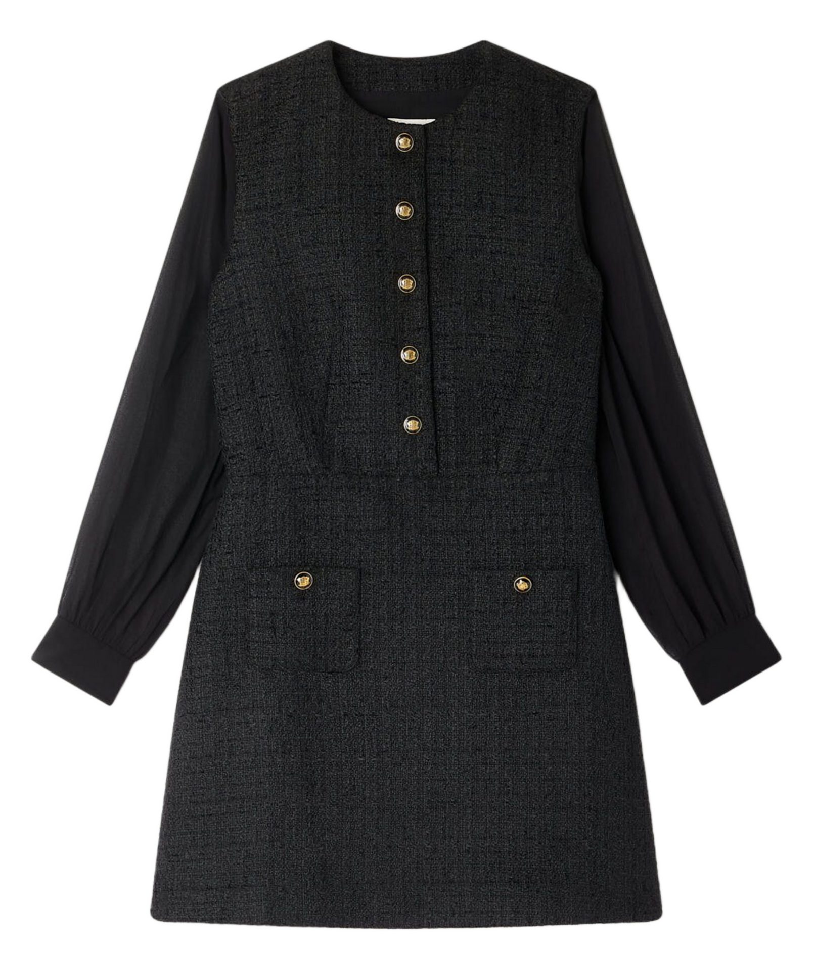 Robe courte col rond SANDRO Noir