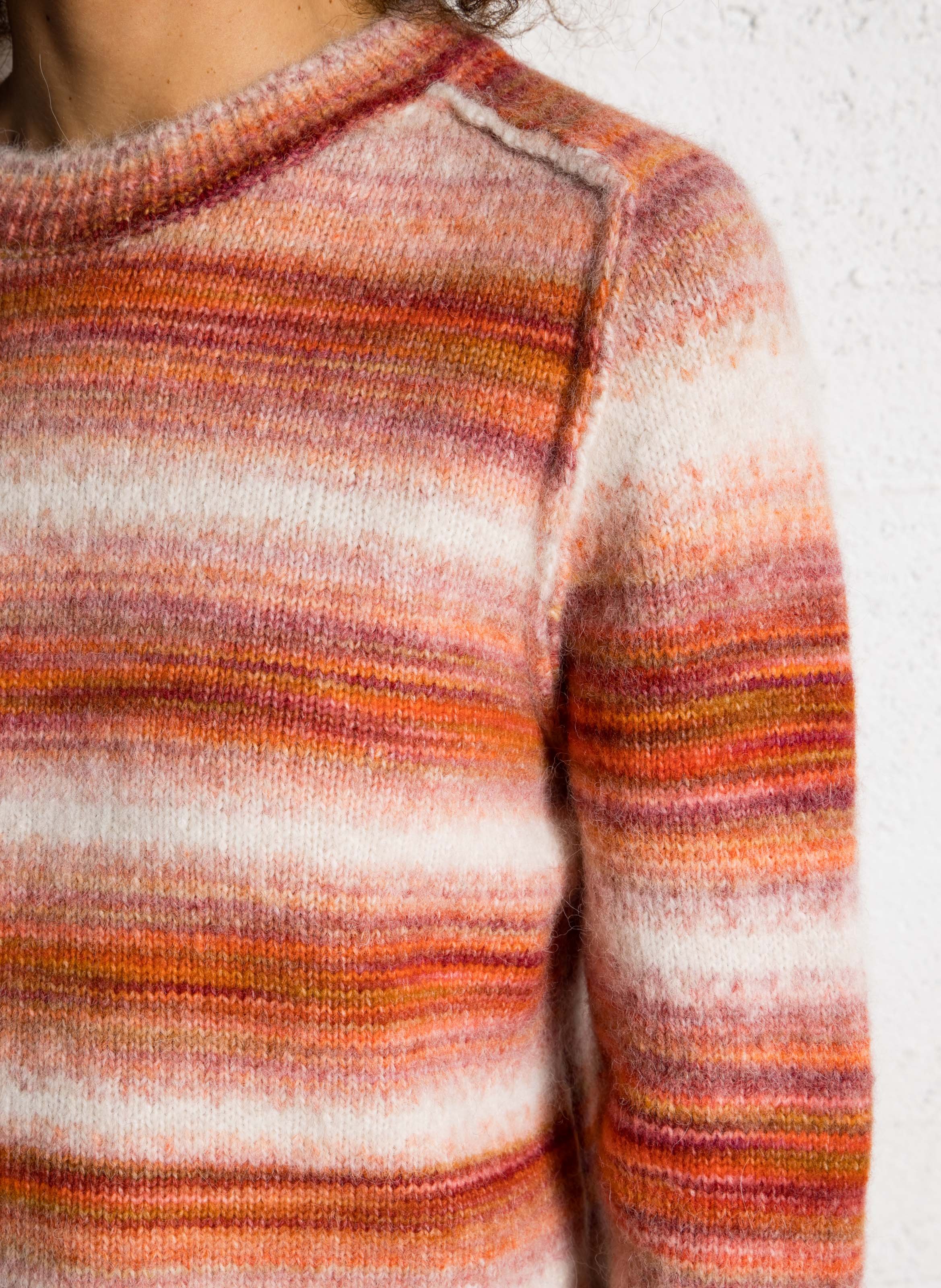 Pull col rond à rayures MAISON ANJE Multicolore