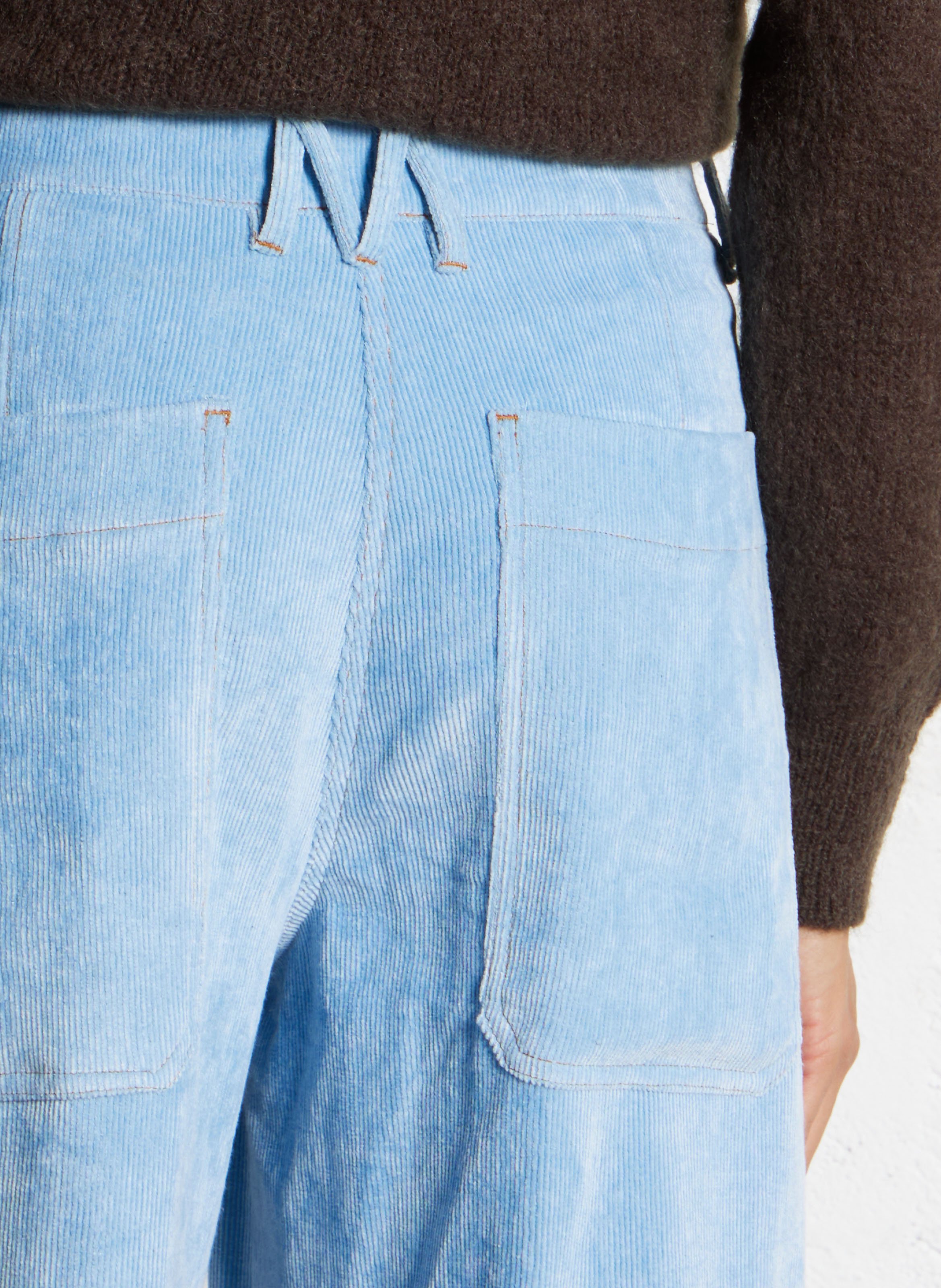 Pantalon large en velours côtelé MOMONI Bleu