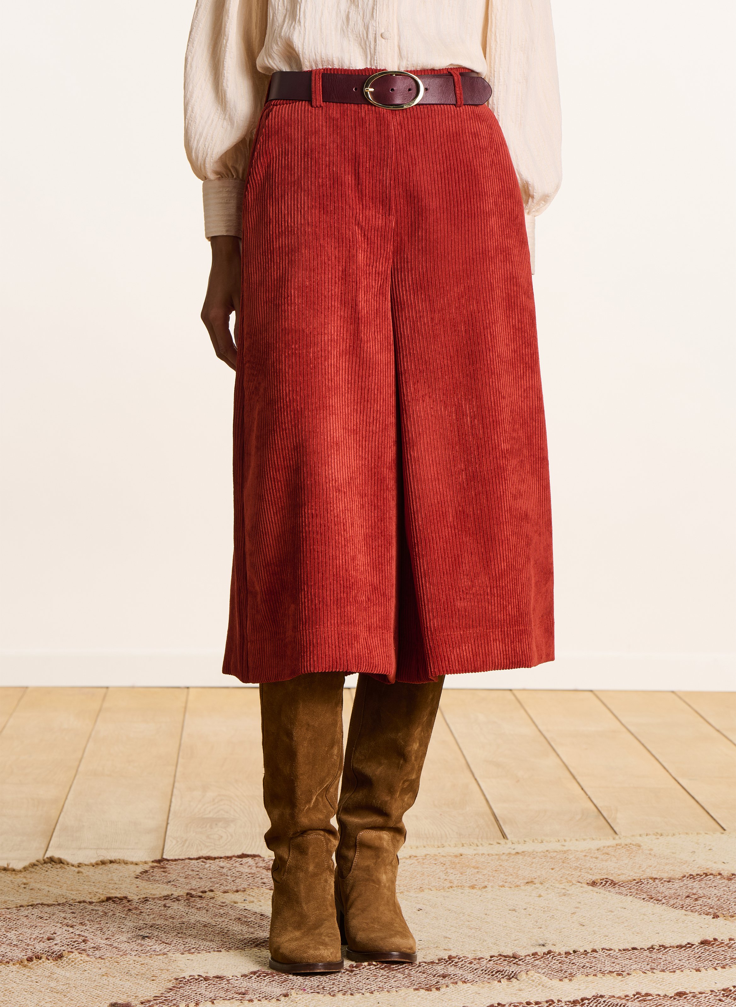 Wide-leg corduroy Bermuda shorts LA FEE MARABOUTEE