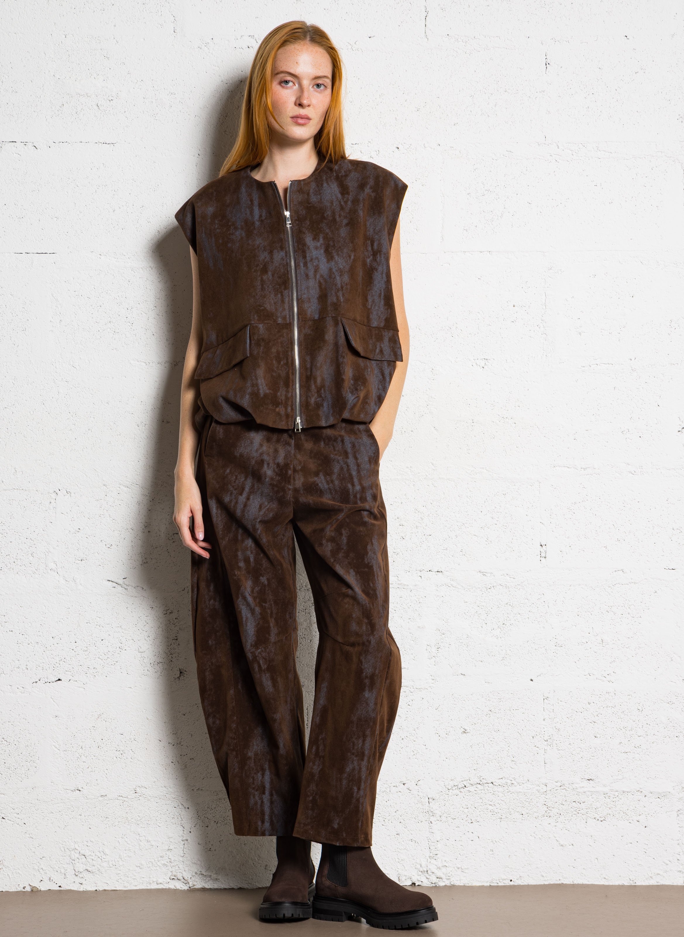 Velvet balloon pants IMPERIAL Brown
