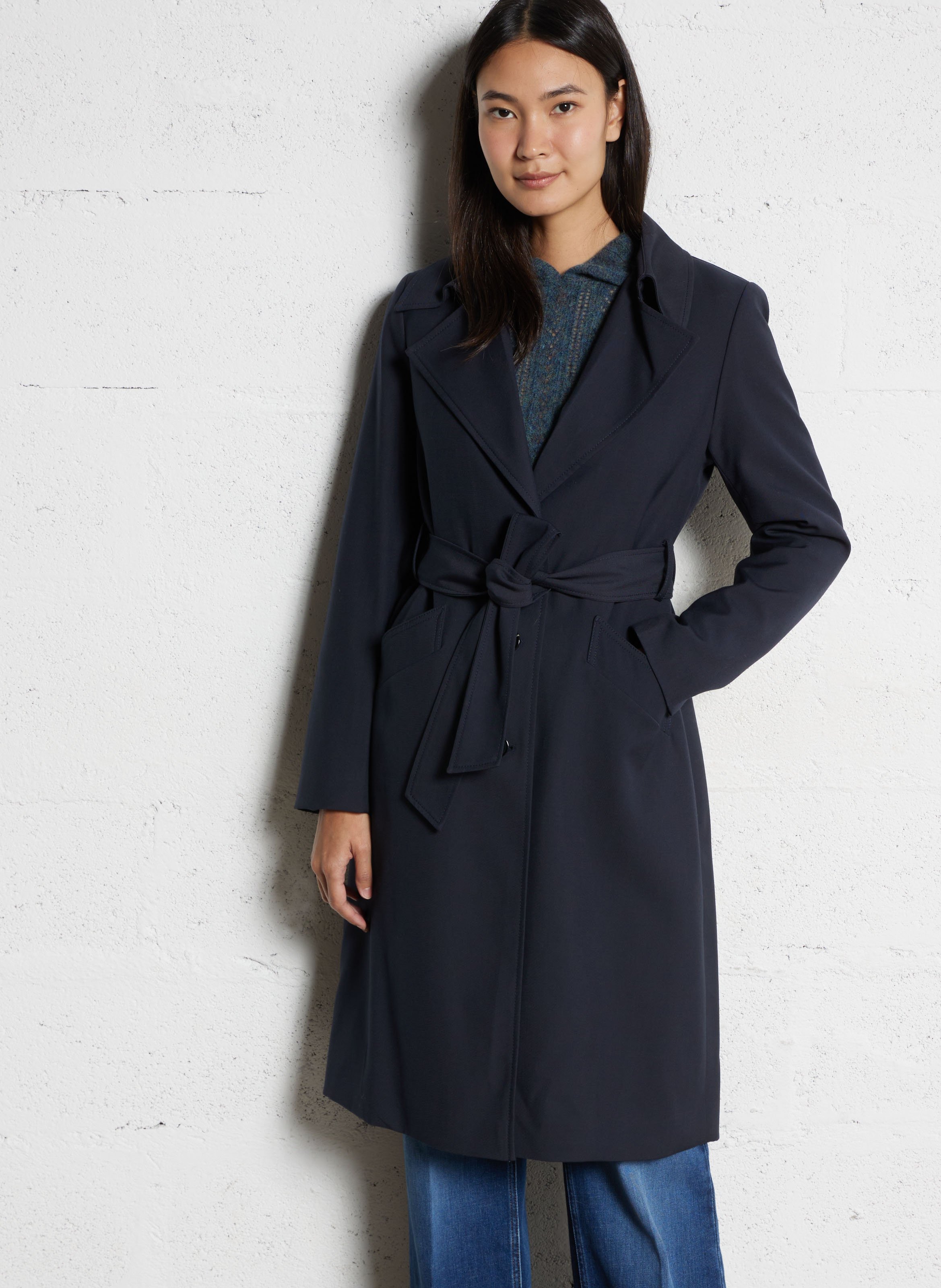 Belted mid-length trench coat MAISON 123 Grey