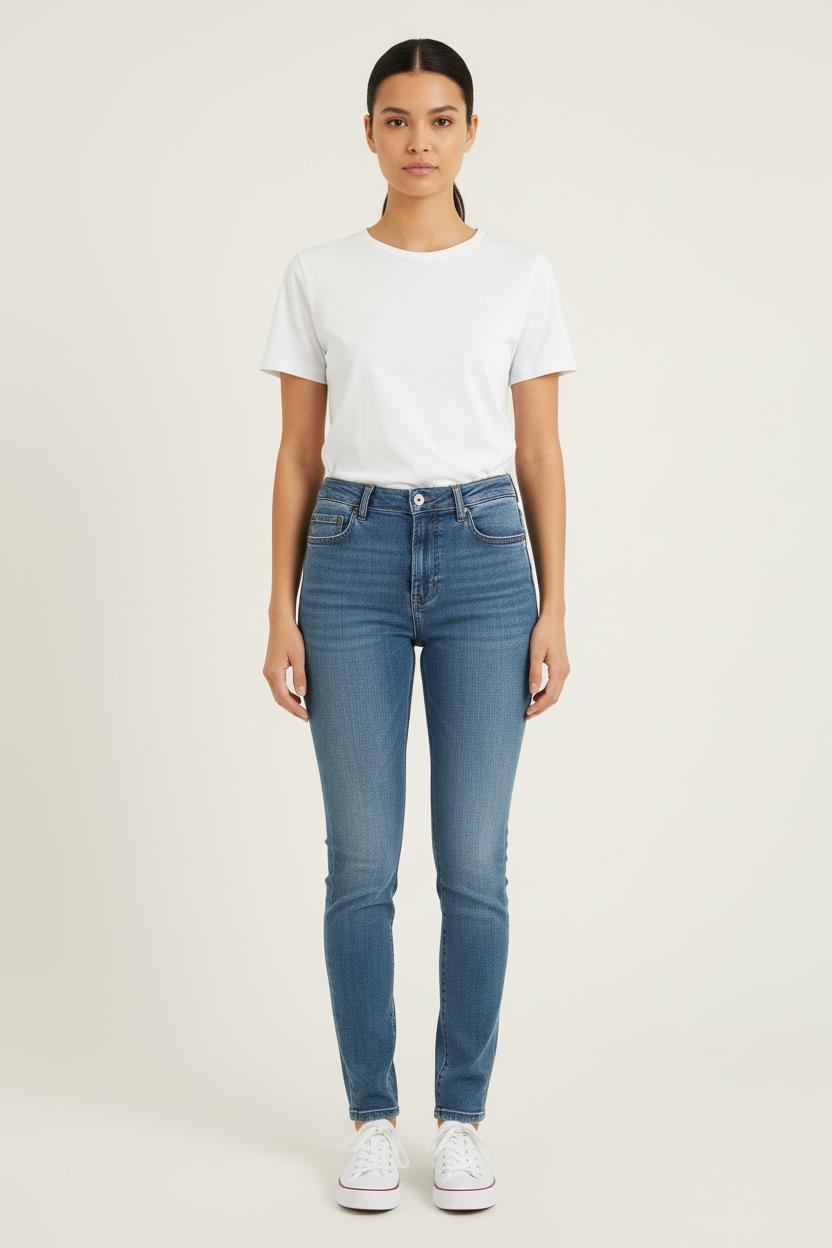 Cropped slim jeans with studs REFORMATION - Seconde Main Blue