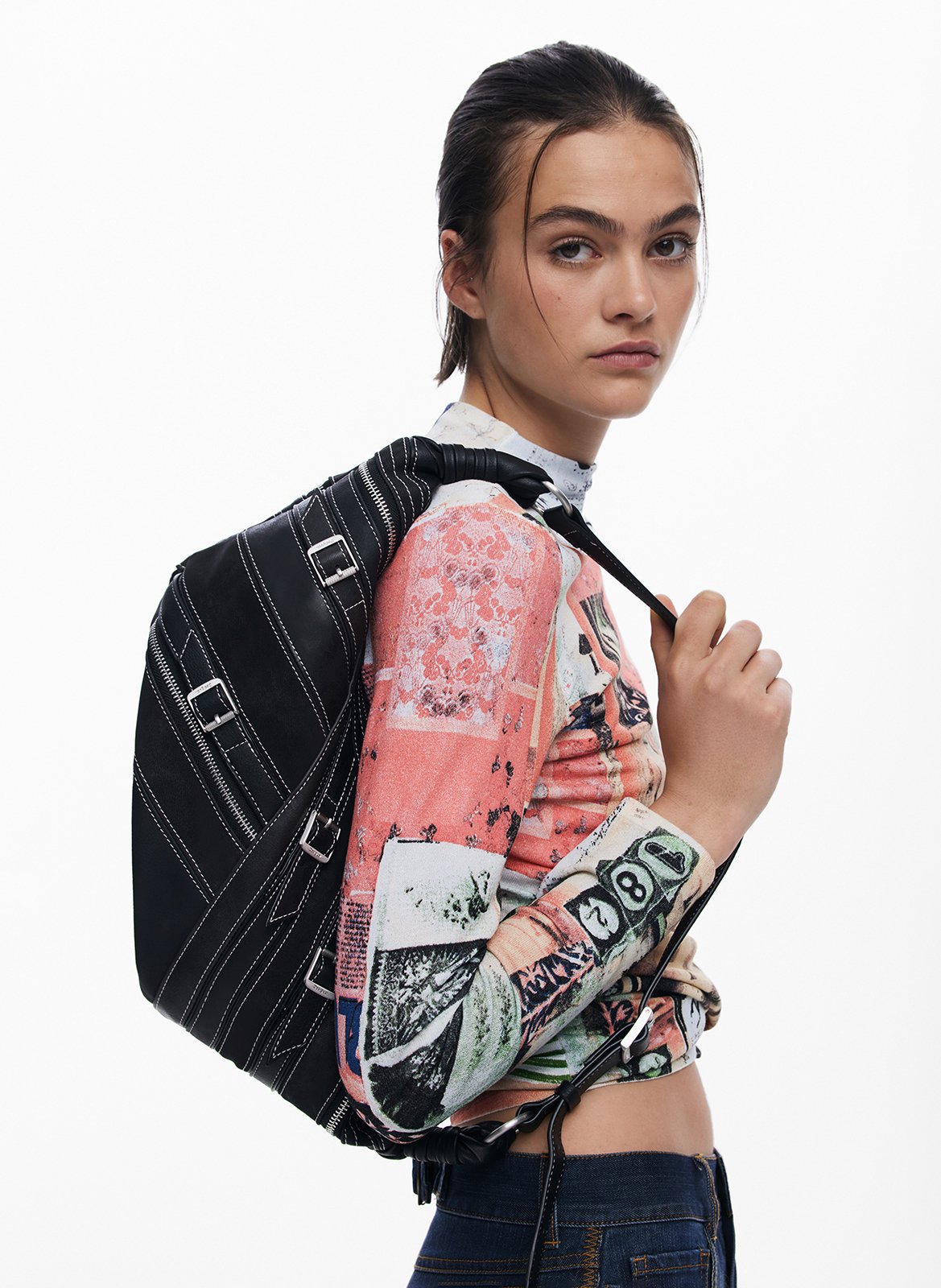 Sac à main effet cuir DESIGUAL Noir