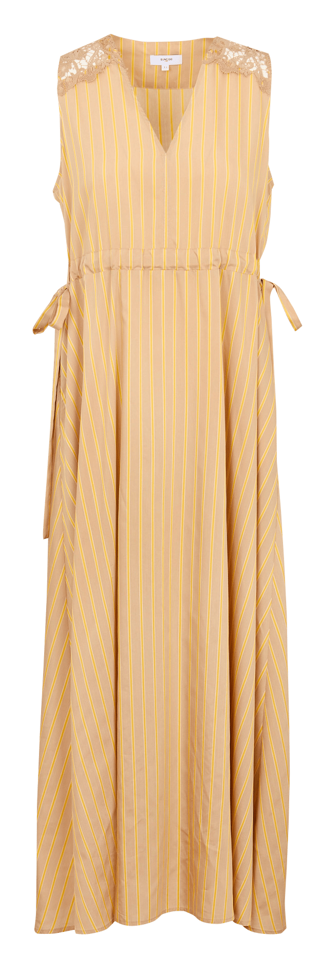 Sleeveless Striped Maxi Dress SUNCOO Beige
