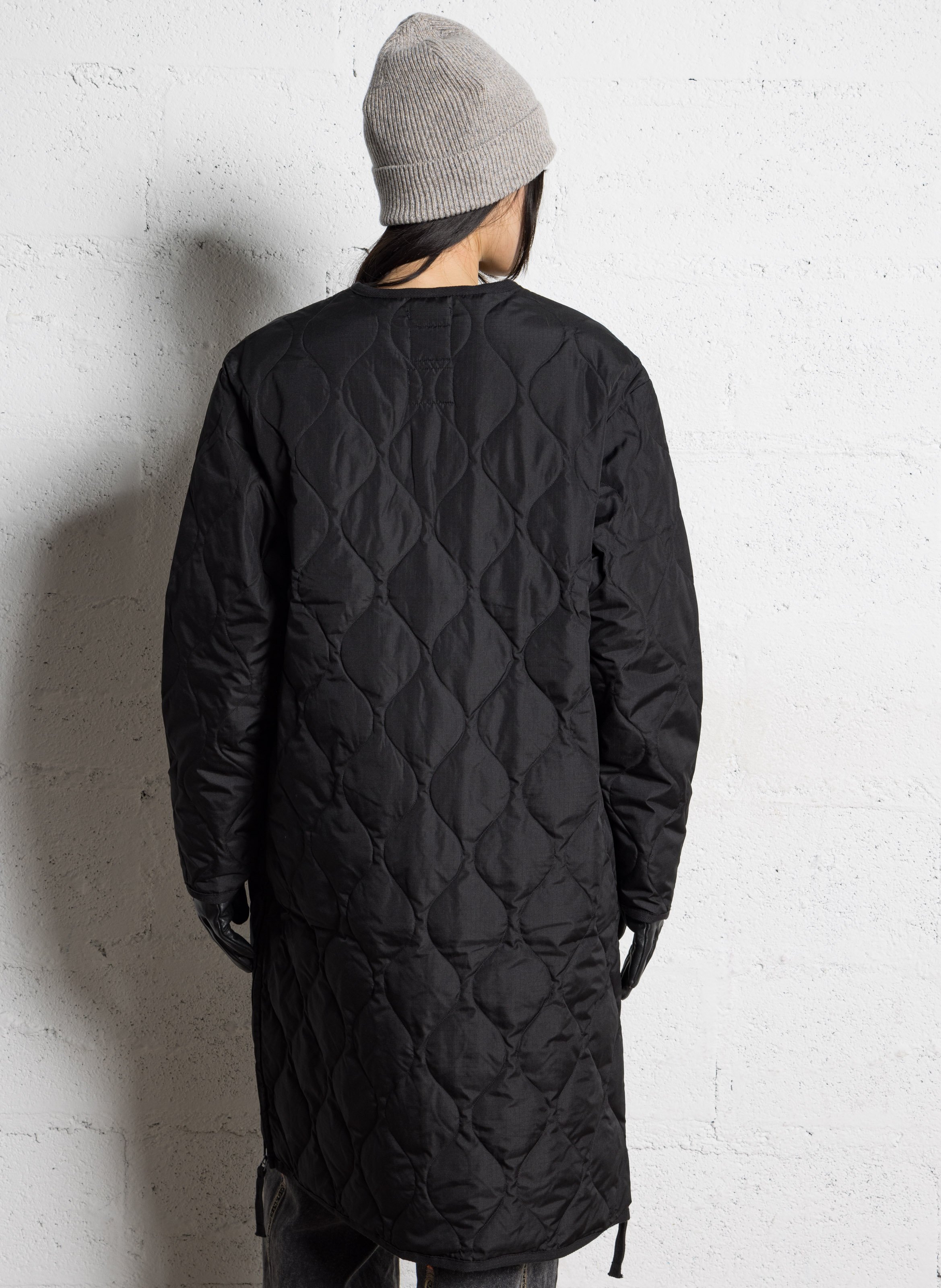 Veste longue oversize matelassée TAION Noir