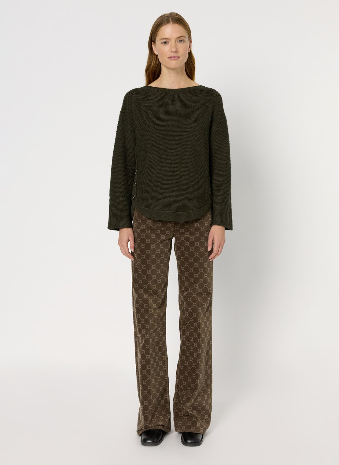 Pull col rond en laine mélangée GERARD DAREL Kaki