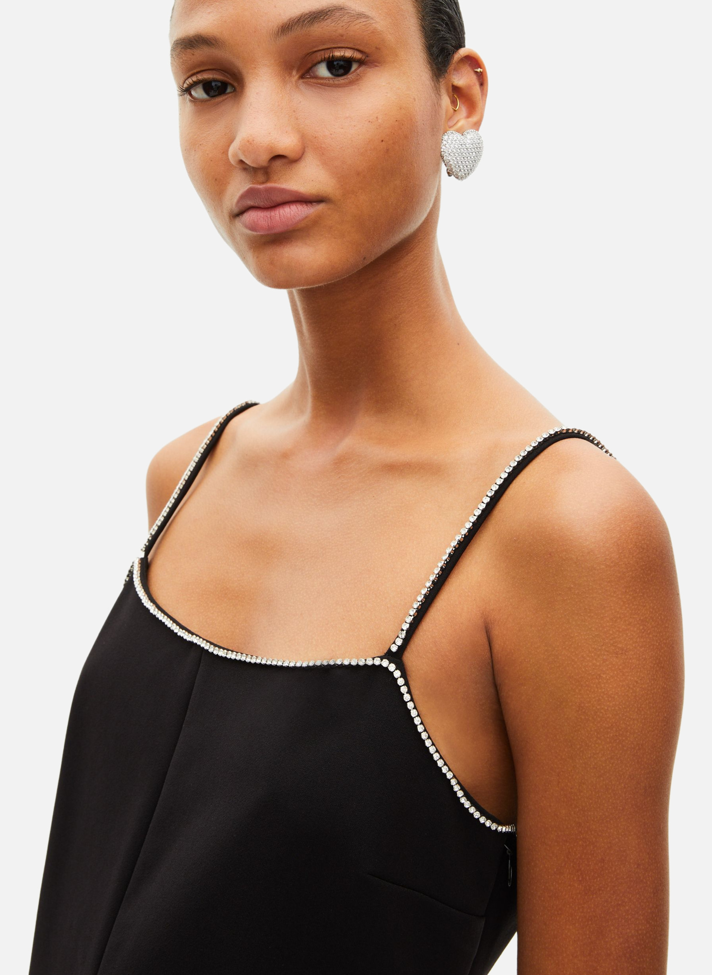 Short dress with rhinestone details THE KOOPLES Black