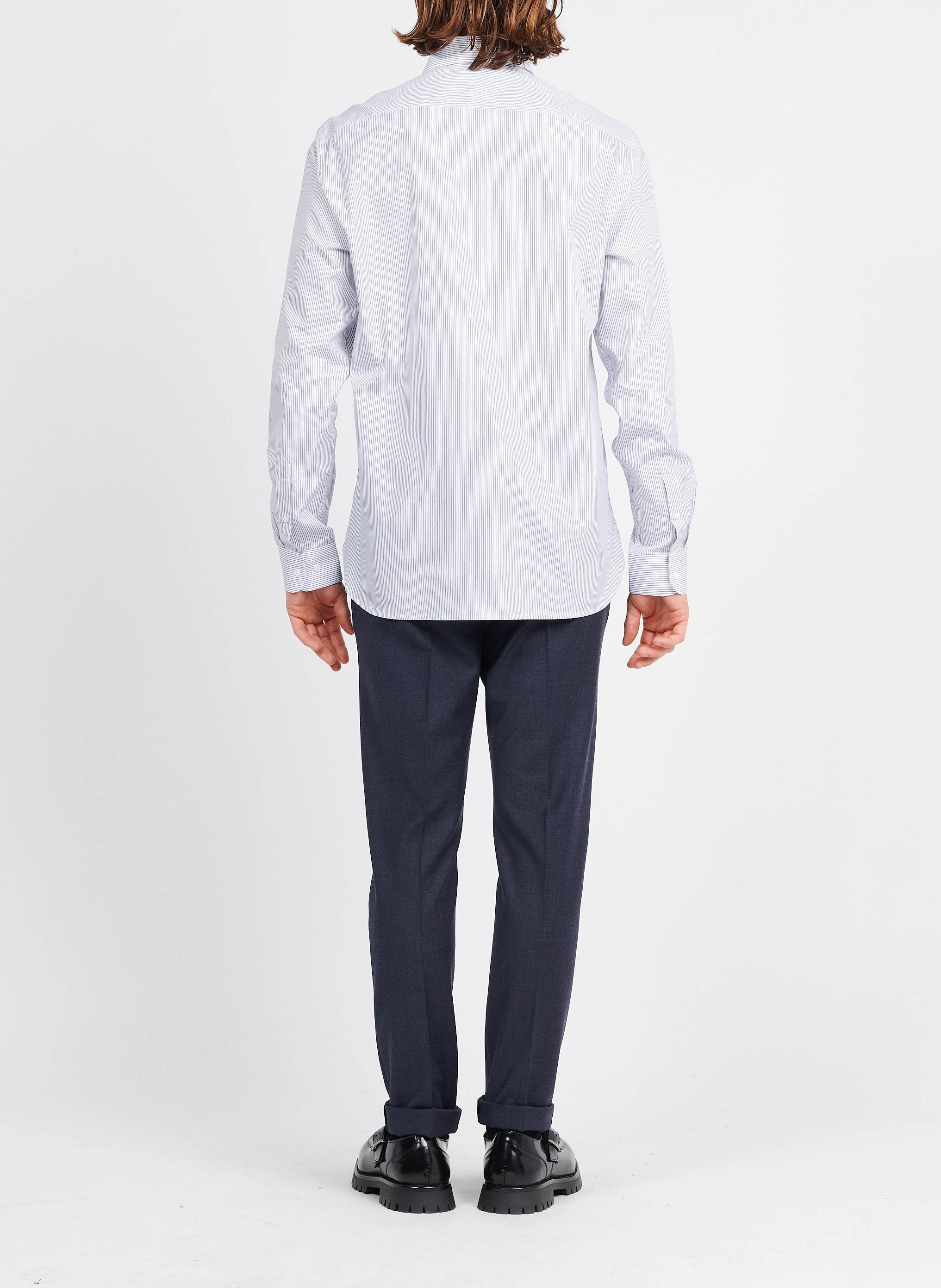 Regular-fit striped cotton shirt with classic collar ATELIER PRIVE Blue