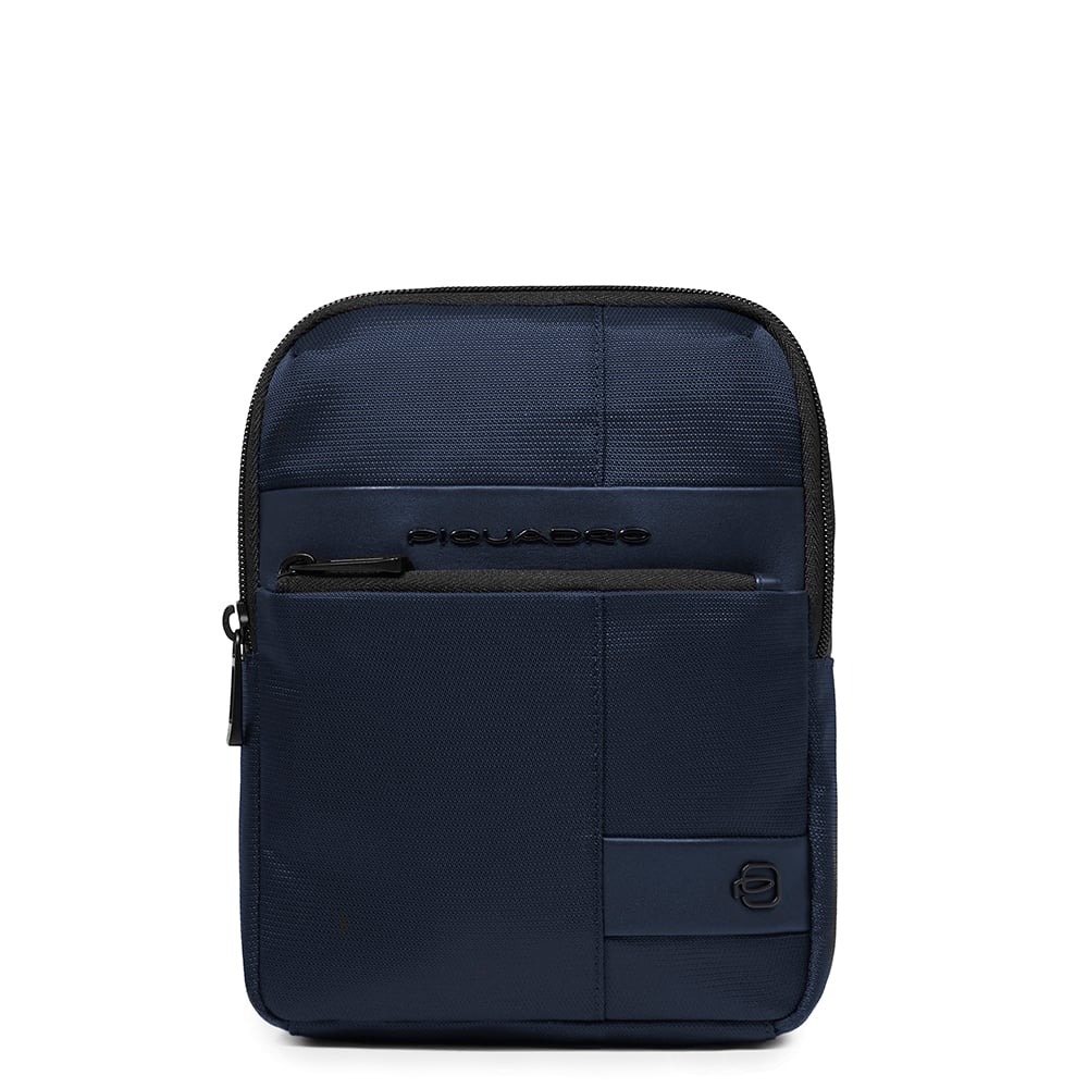 Crossbody bag for iPad® mini with pocket for Piquadro smart tracker and RFID protection PIQUADRO Blue