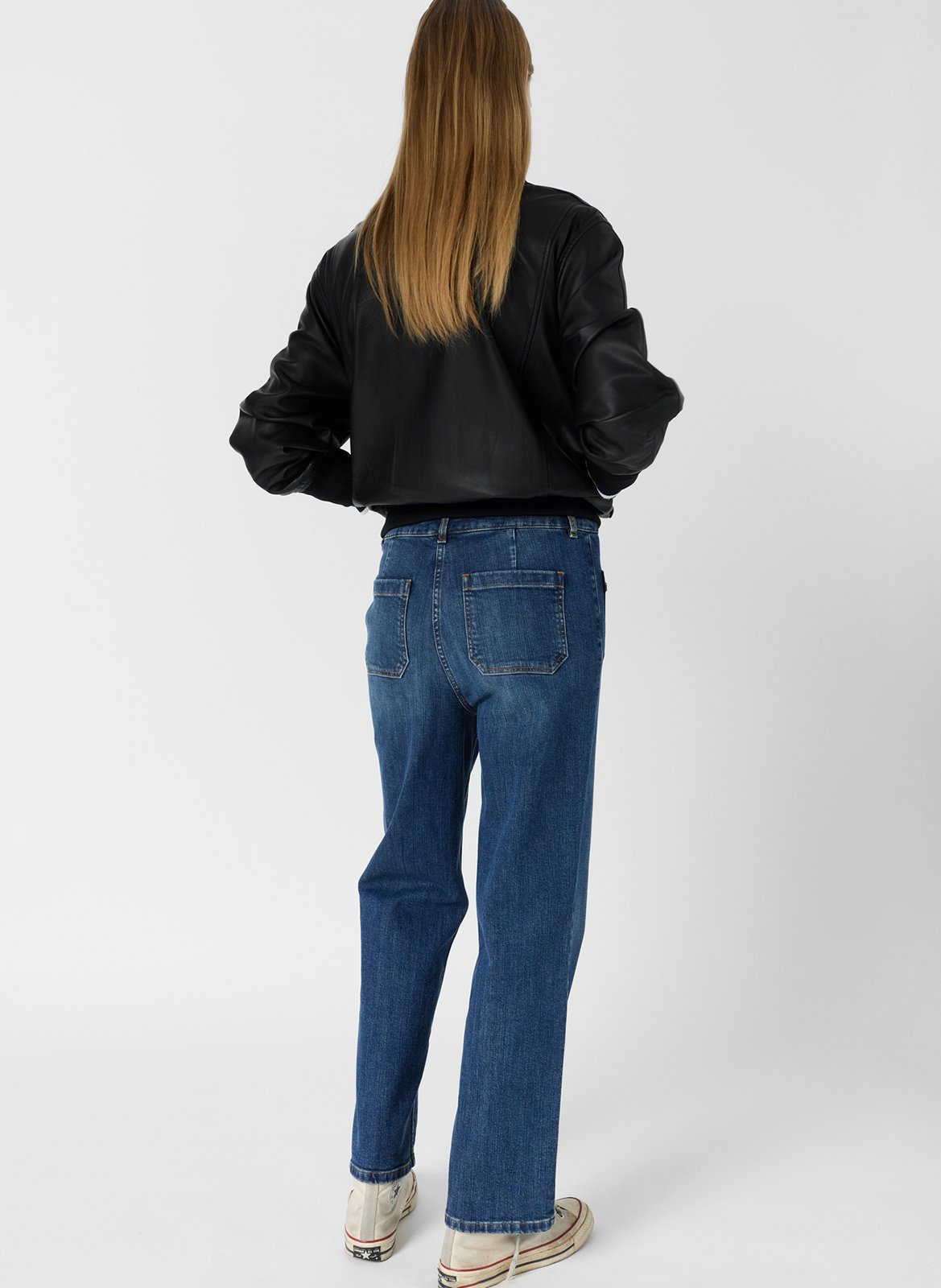 Hoch sitzende gerade geschnittene Raw-Denim-Jeans GERARD DAREL Blau