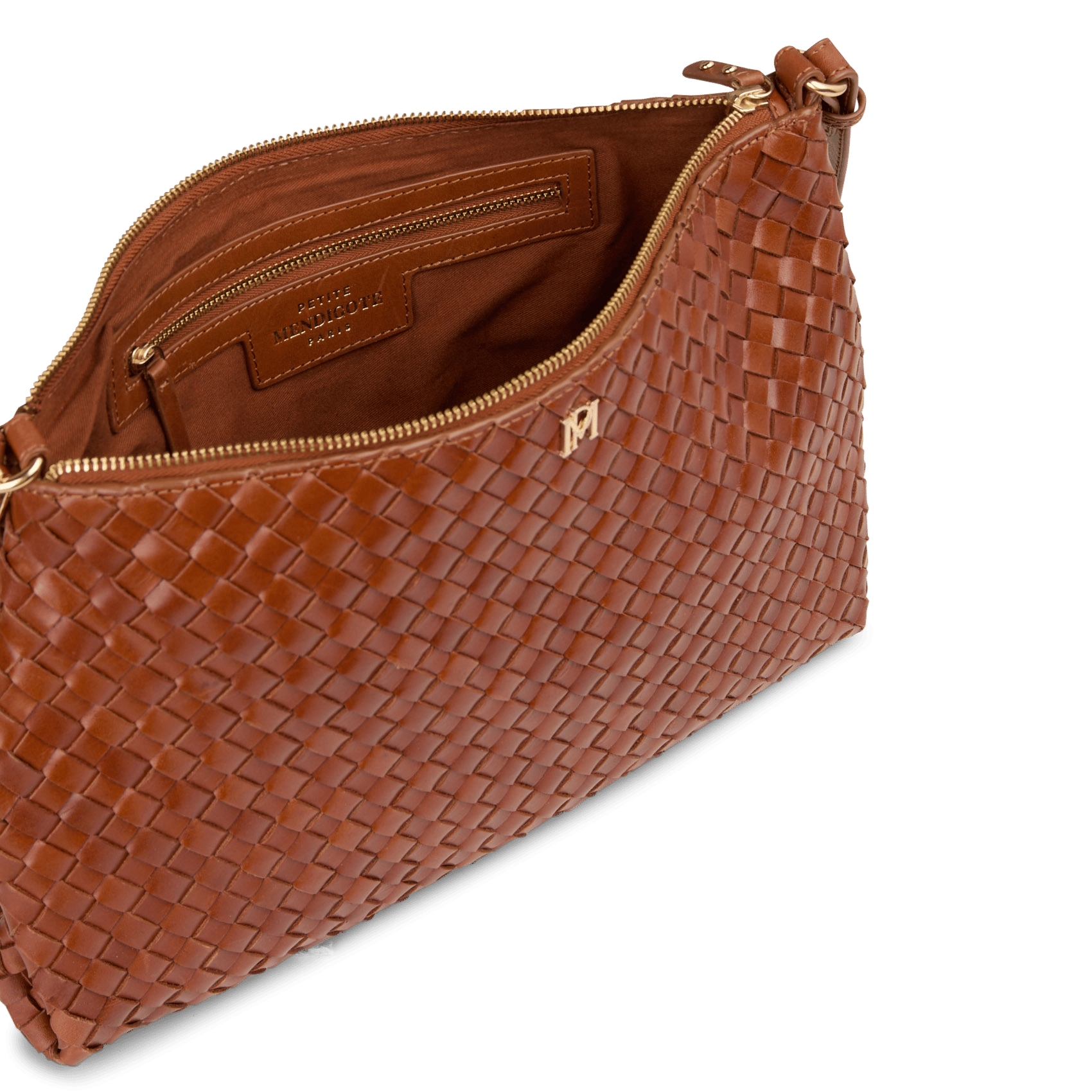 Sac bandoulière tressé en cuir PETITE MENDIGOTE Marron