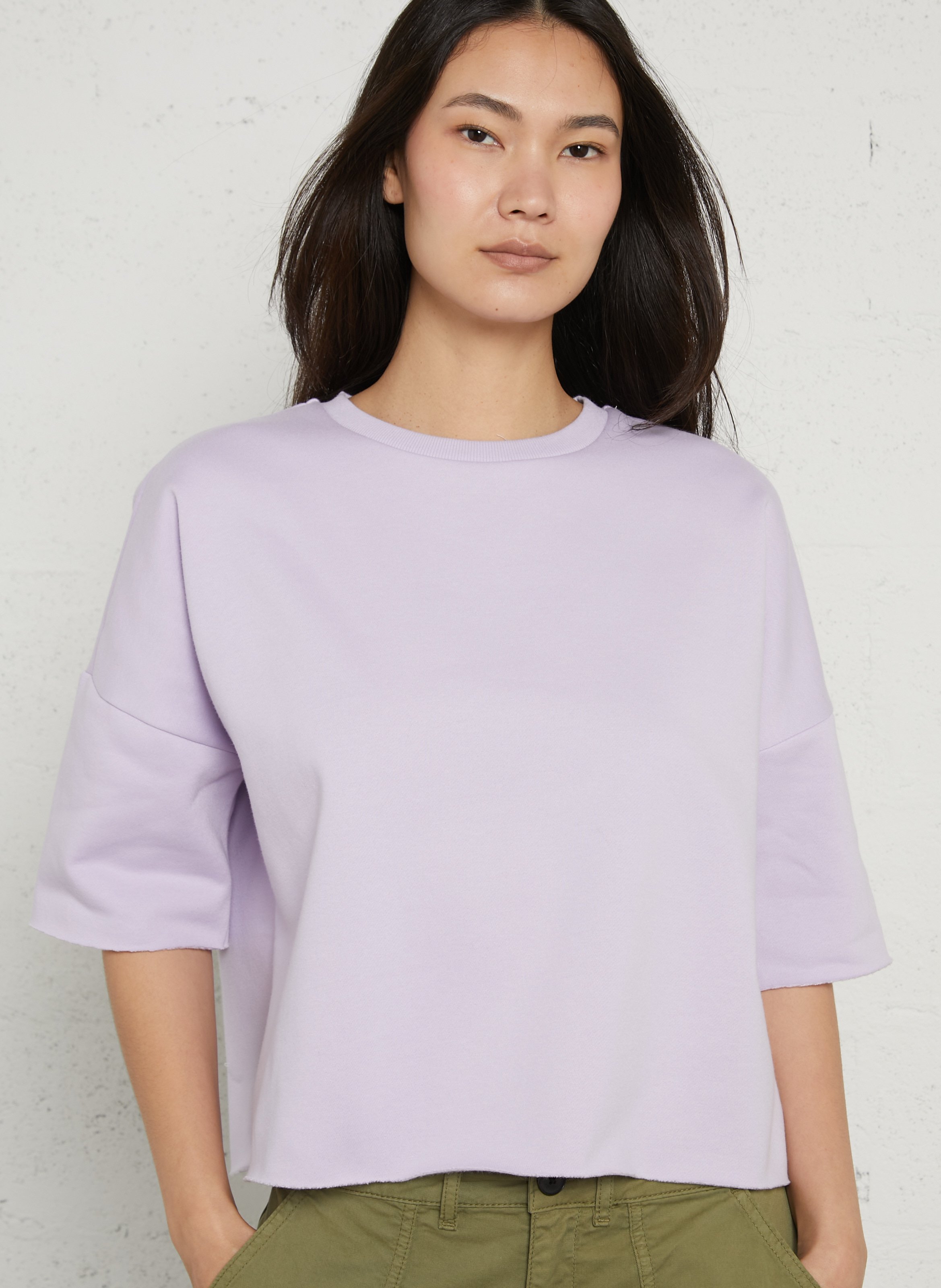 Round-neck cotton-blend sweatshirt JC SOPHIE Purple