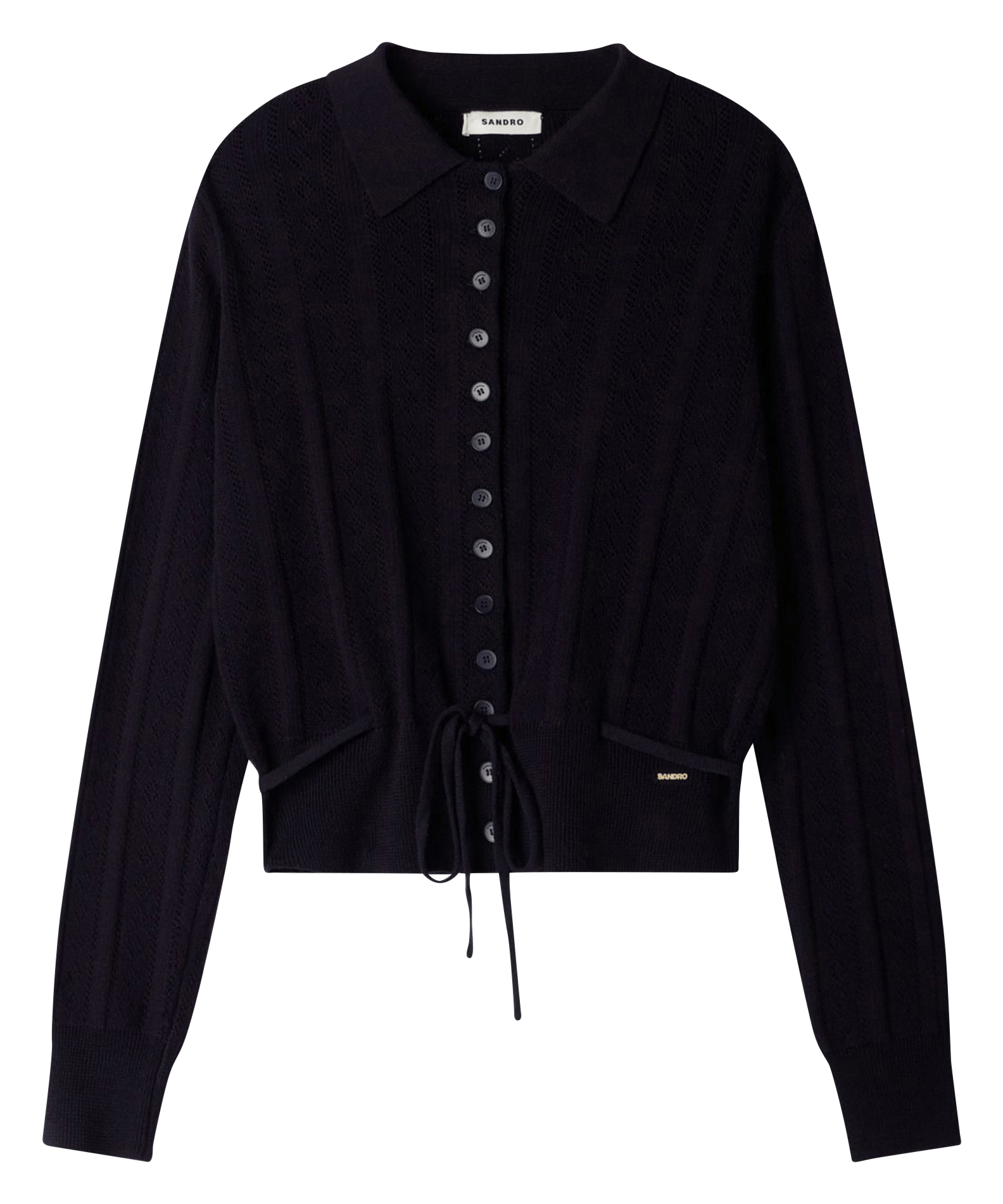 Recht vest met klassieke kraag van gemengde wol SANDRO Blauw