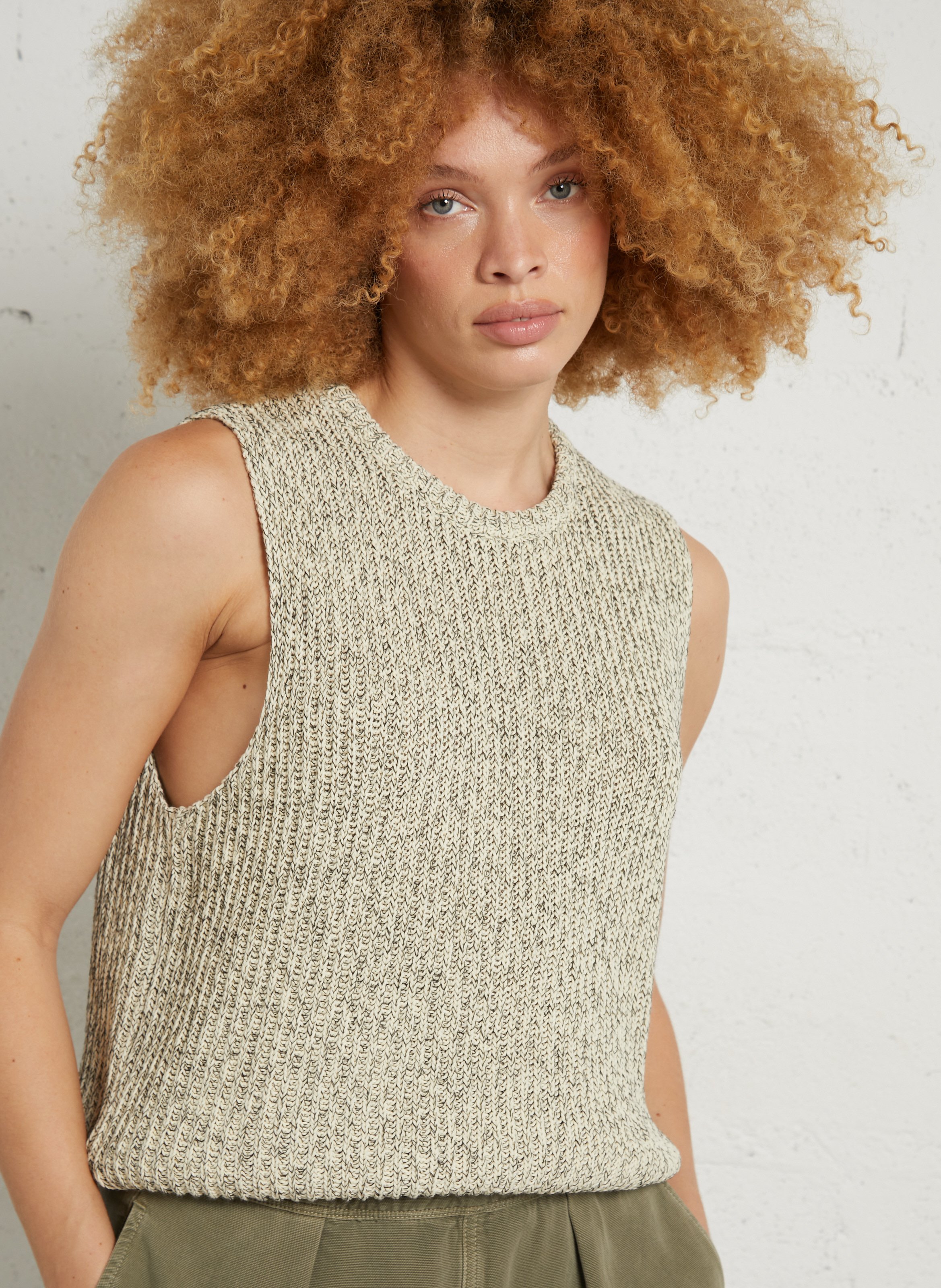 Pull oversize en coton bio AMERICAN VINTAGE Jaune