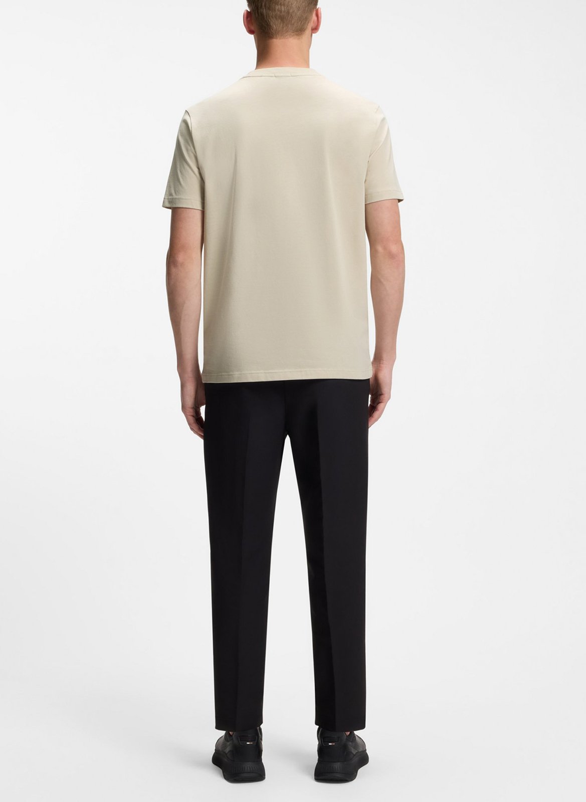 Basic cotton-mix T-shirt BOSS Beige