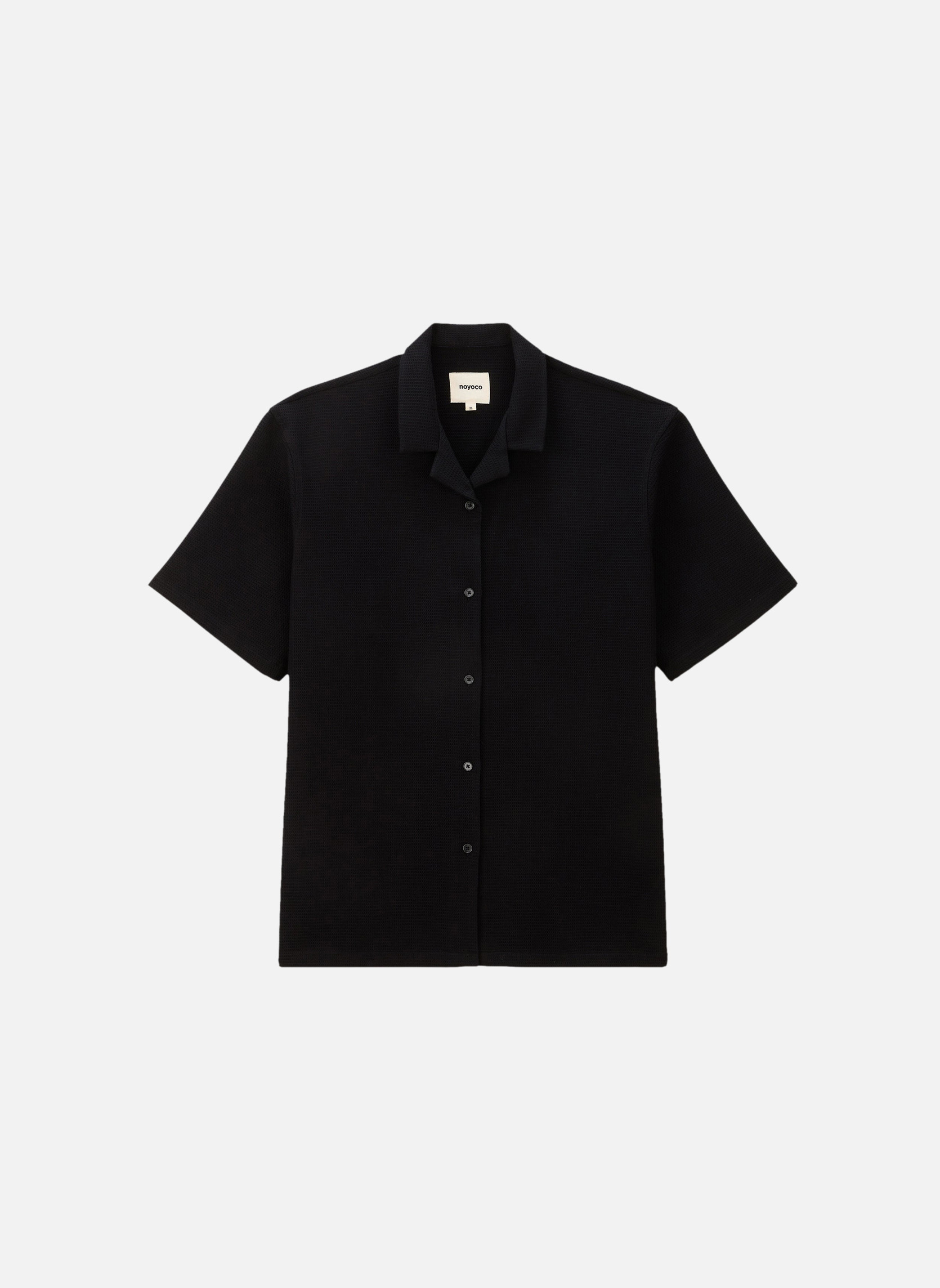 Casual shirt in ORLÉANS BLACK WAFFLE fabric Noyoco Black