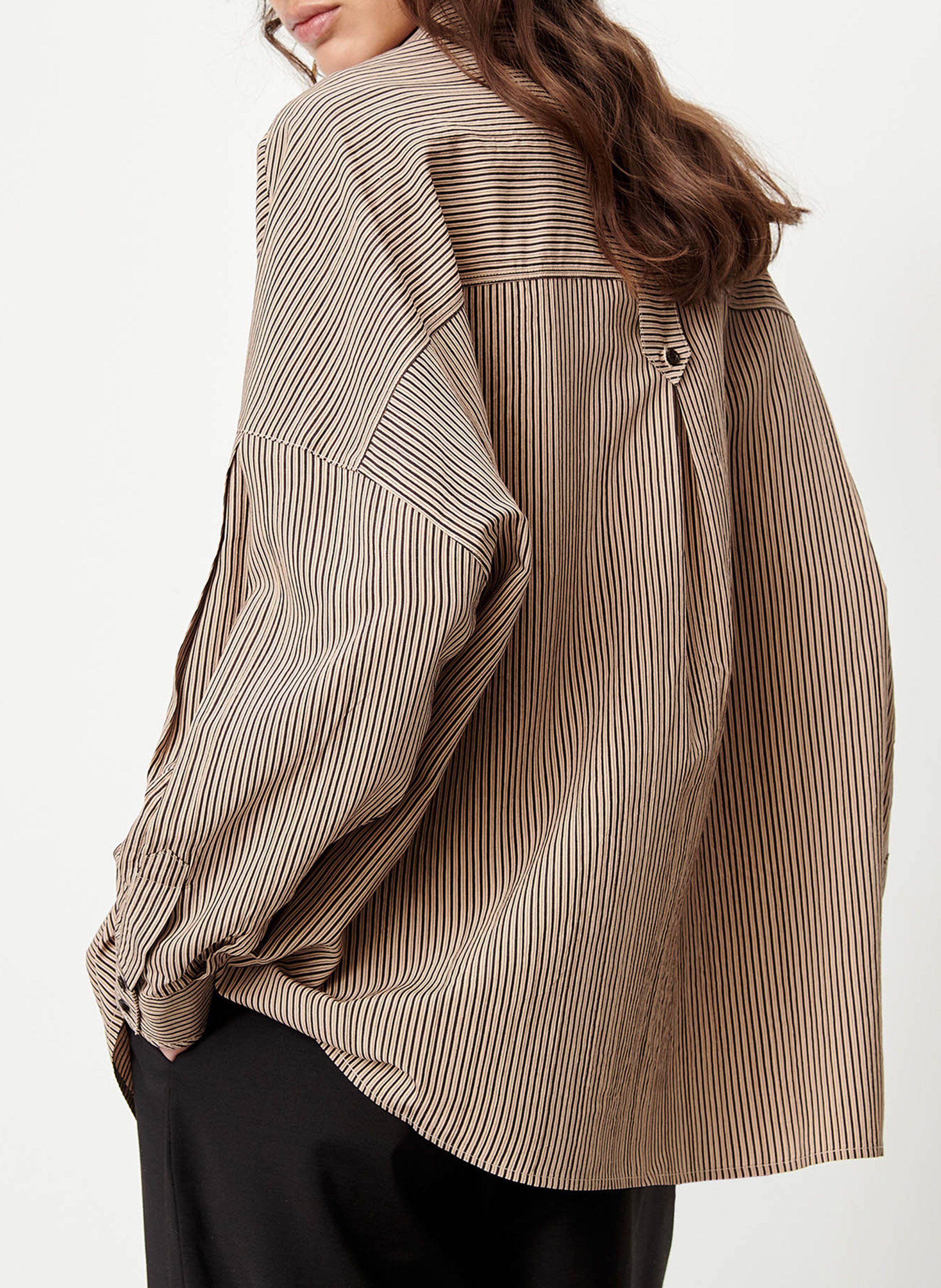 Chemise ample à rayures en coton | Beige SESSUN Femme