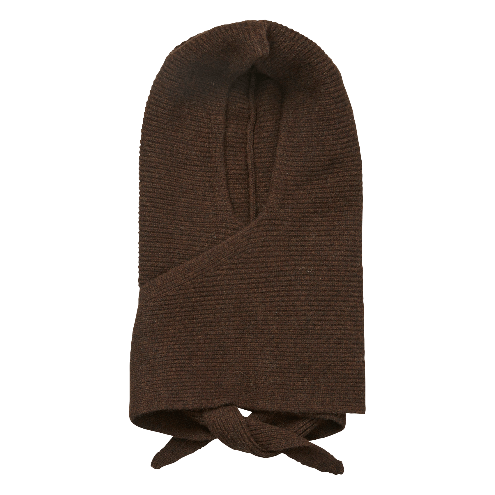 Cagoule à nouer en laine BECKSONDERGAARD Marron