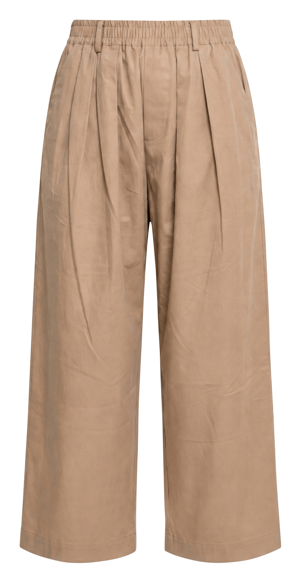 Wijde 3/4-broek met plooien in effen kleur AME ANTWERP Bruin