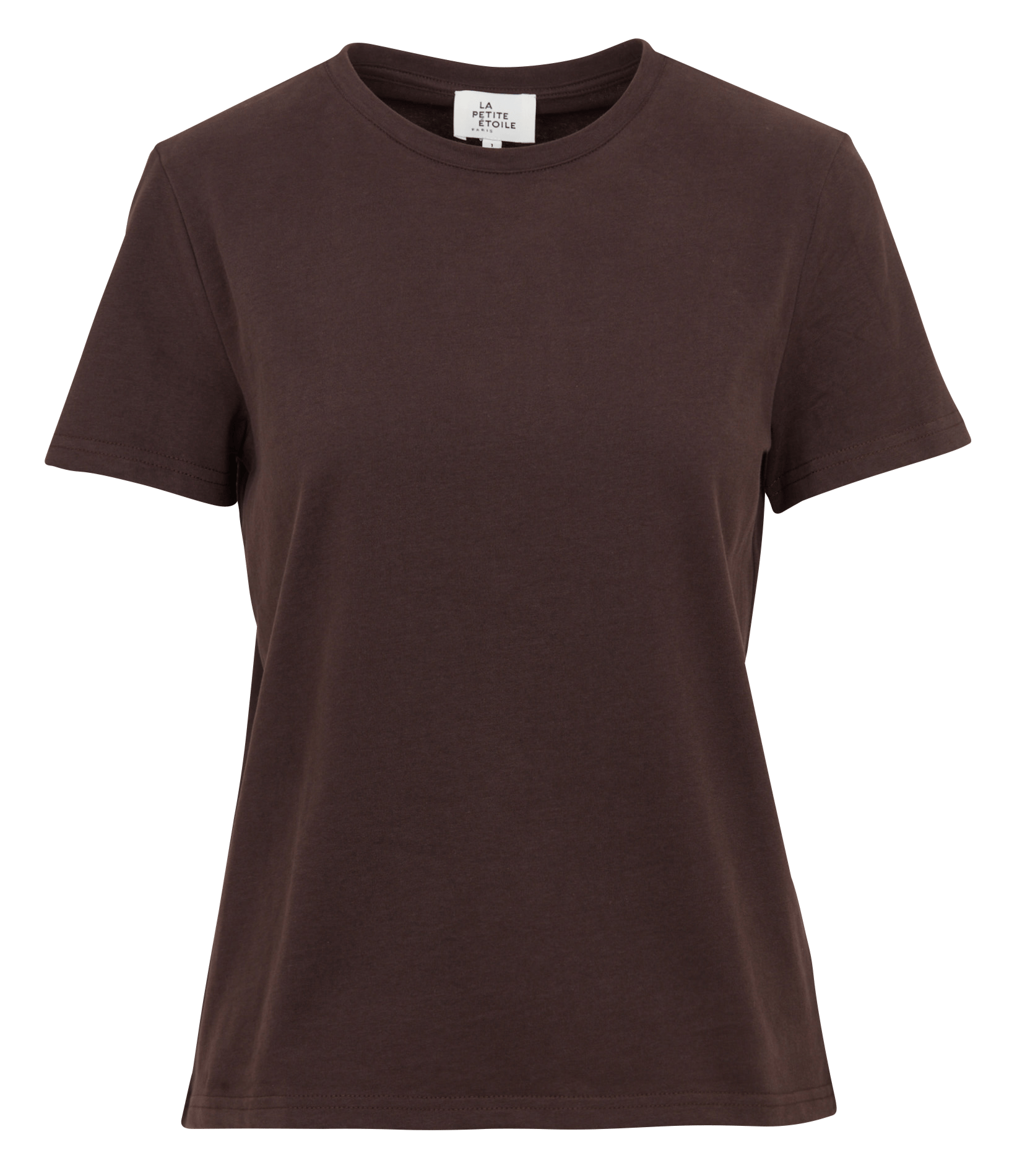 Gerader Rundhals-T-Shirt uni LA PETITE ETOILE Braun