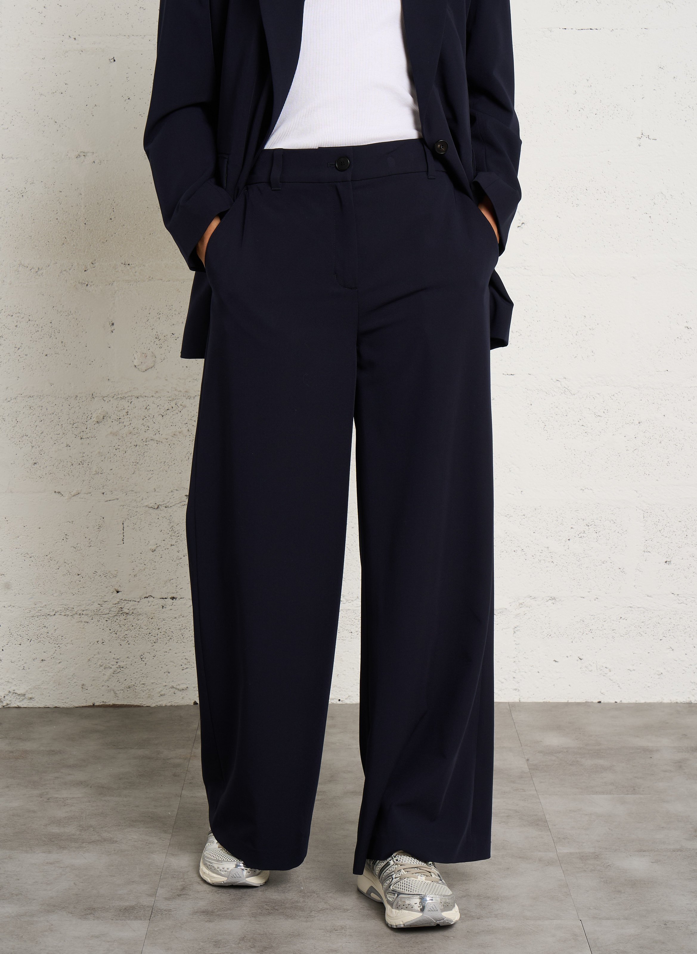 Pantalon large taille haute uni RUE DE TOKYO Bleu