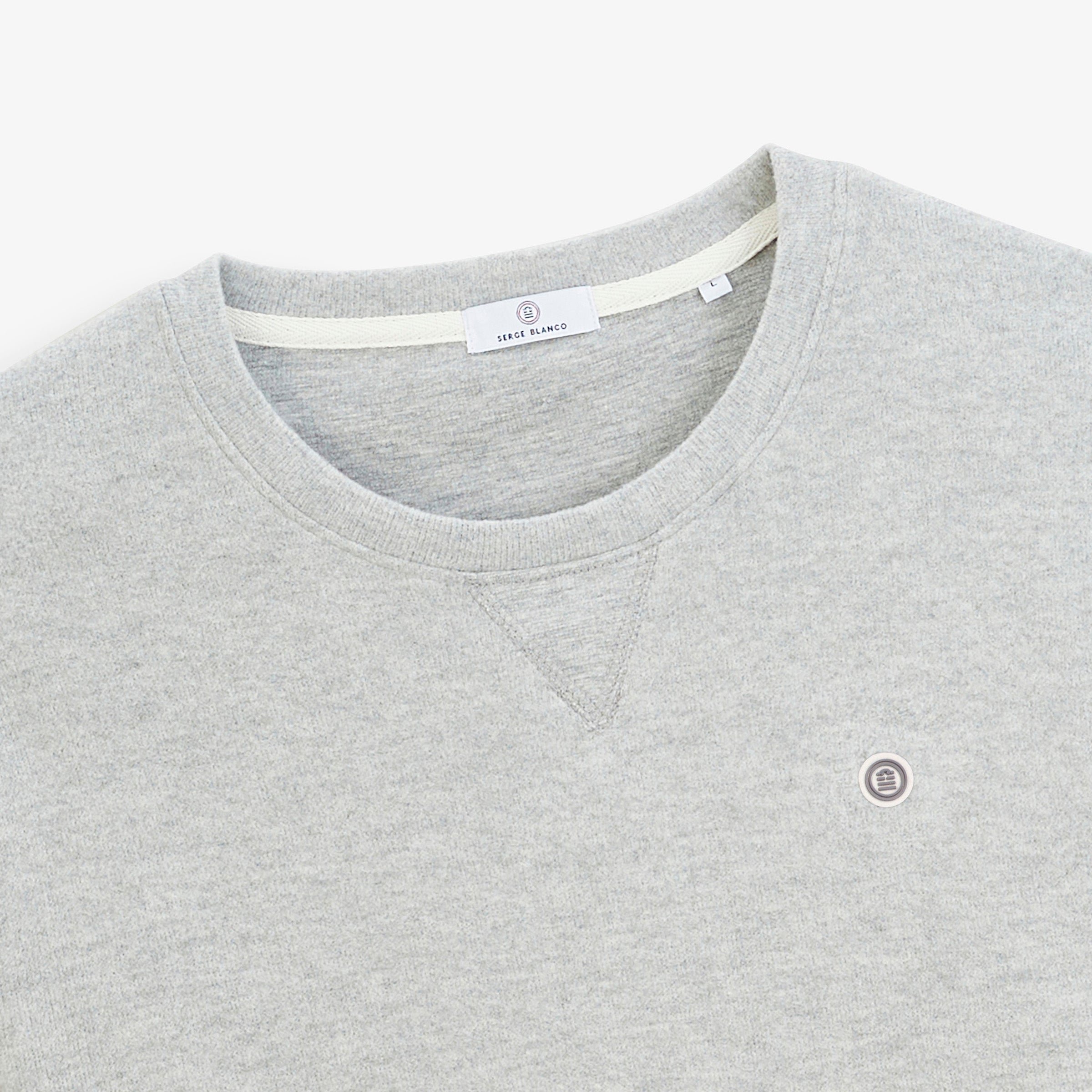 Round neck sweatshirt French rib SERGE BLANCO Grey
