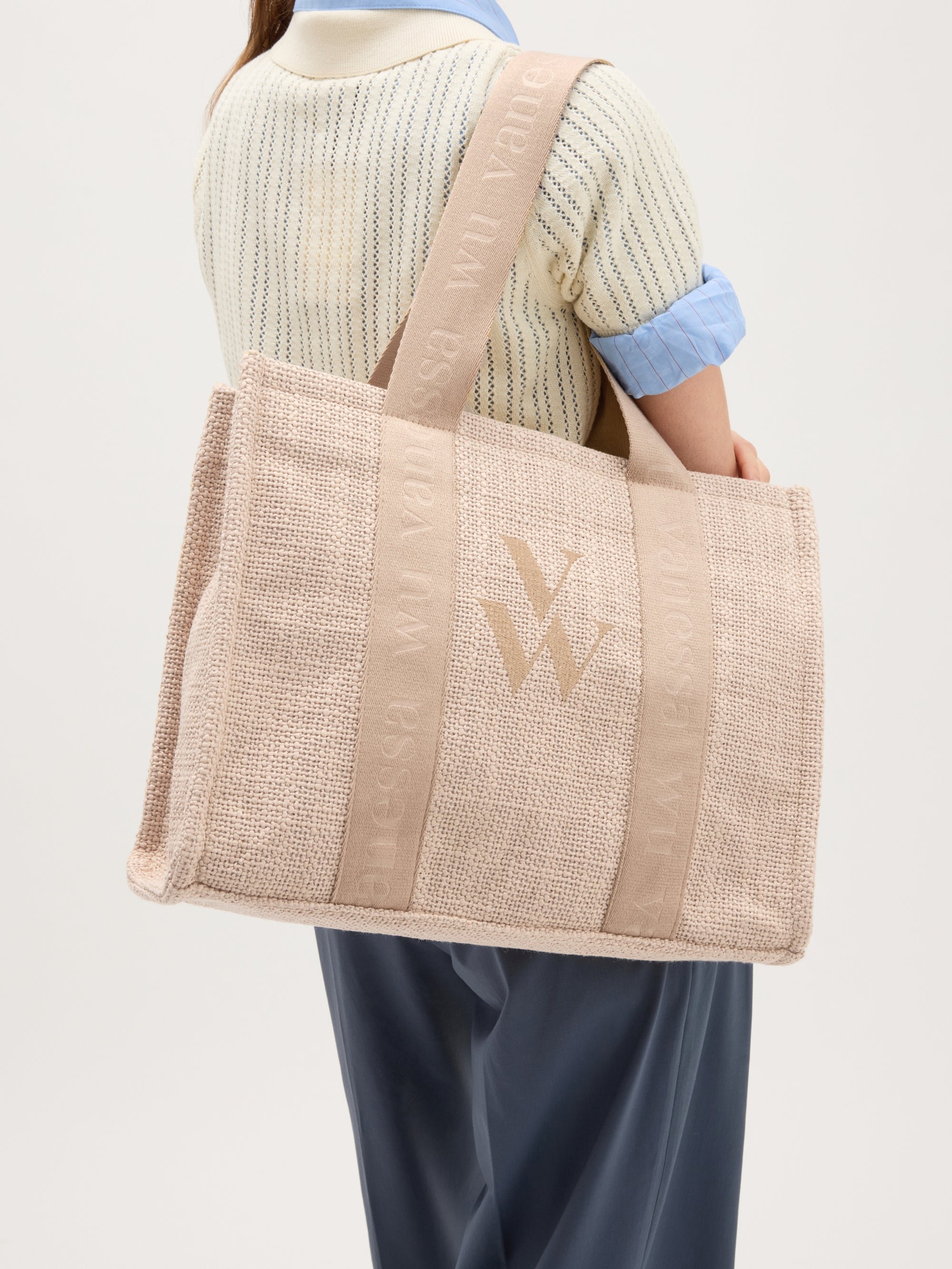Oversized tote bag with handles VANESSA WU Beige
