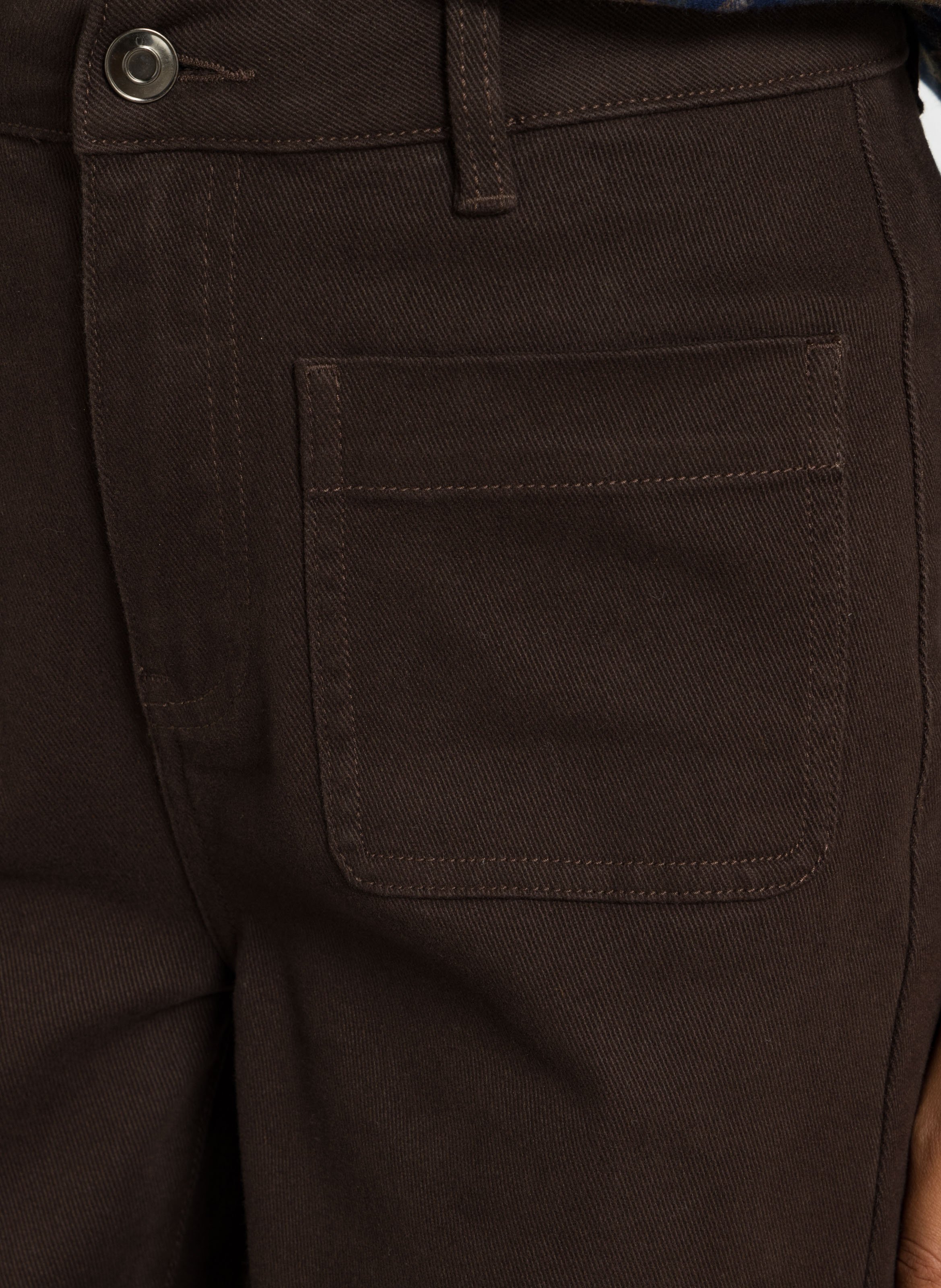 Wide-leg cotton-blend jeans SUNCOO Brown