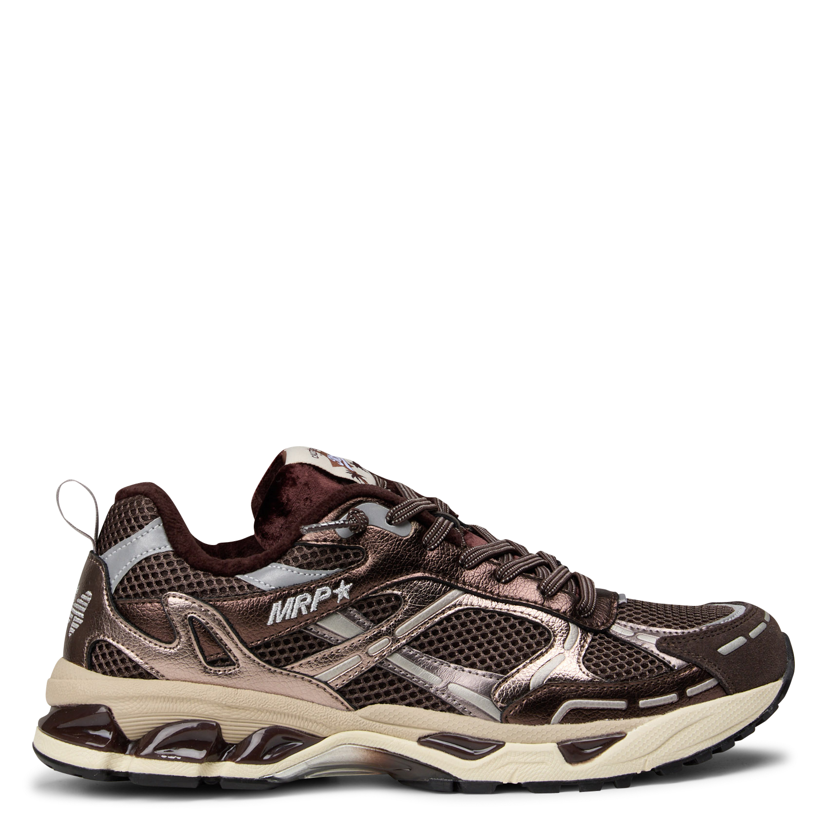 Low-top lace-up leather sneakers MRP Brown