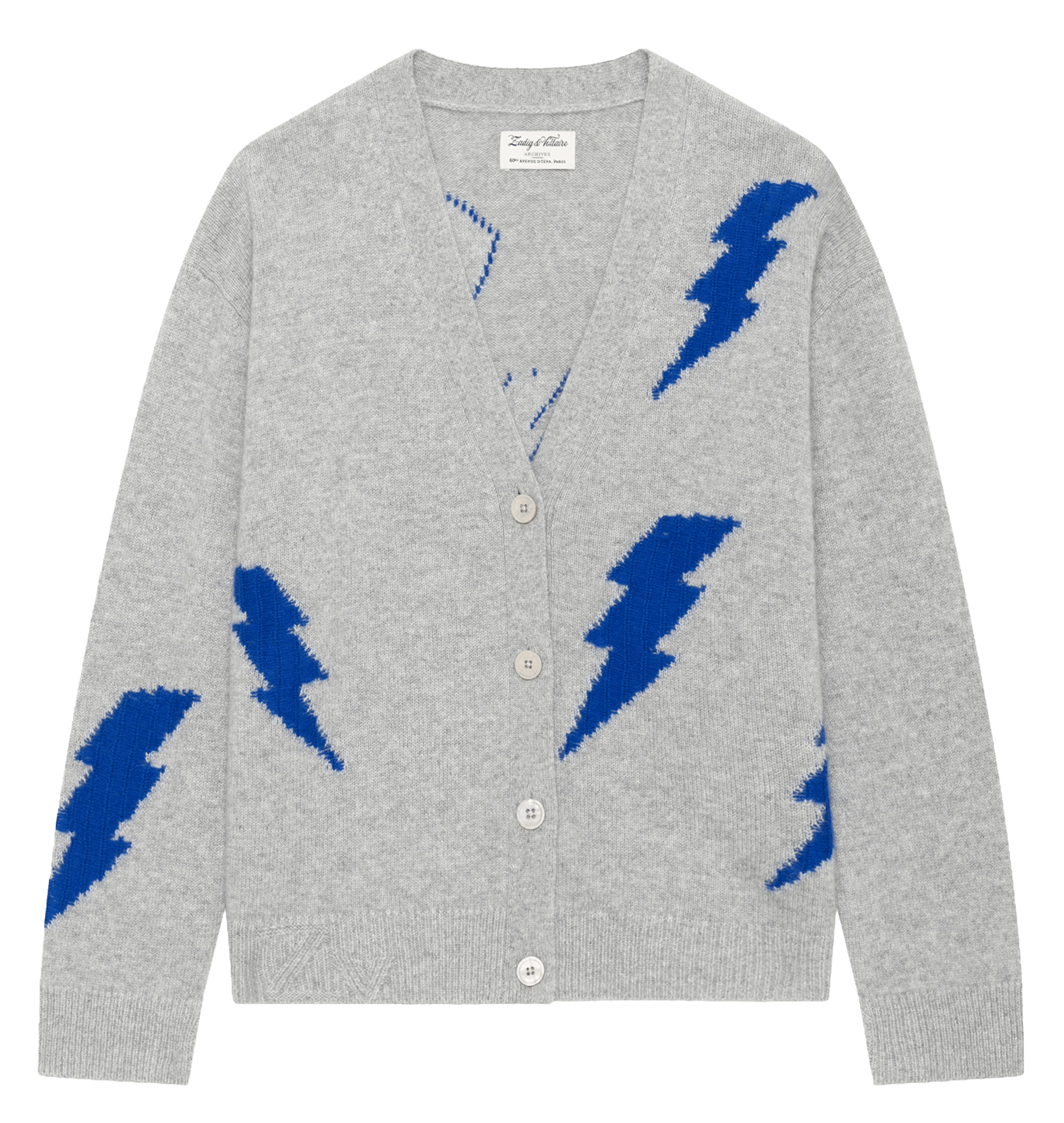 Ruimvallend kasjmieren vest met V-hals ZADIG&VOLTAIRE Grijs