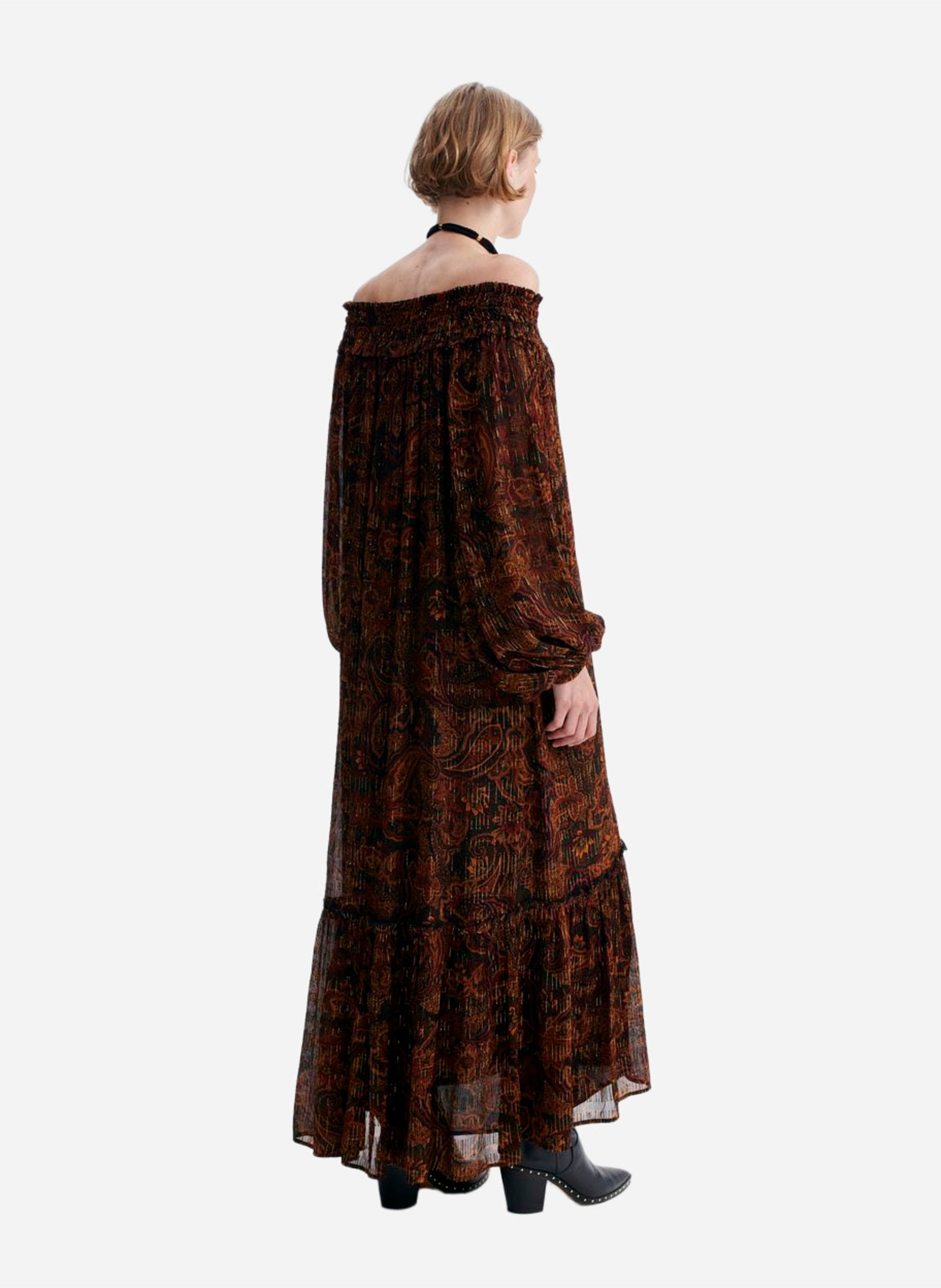 Robe longue ample imprimée VANESSA BRUNO Marron