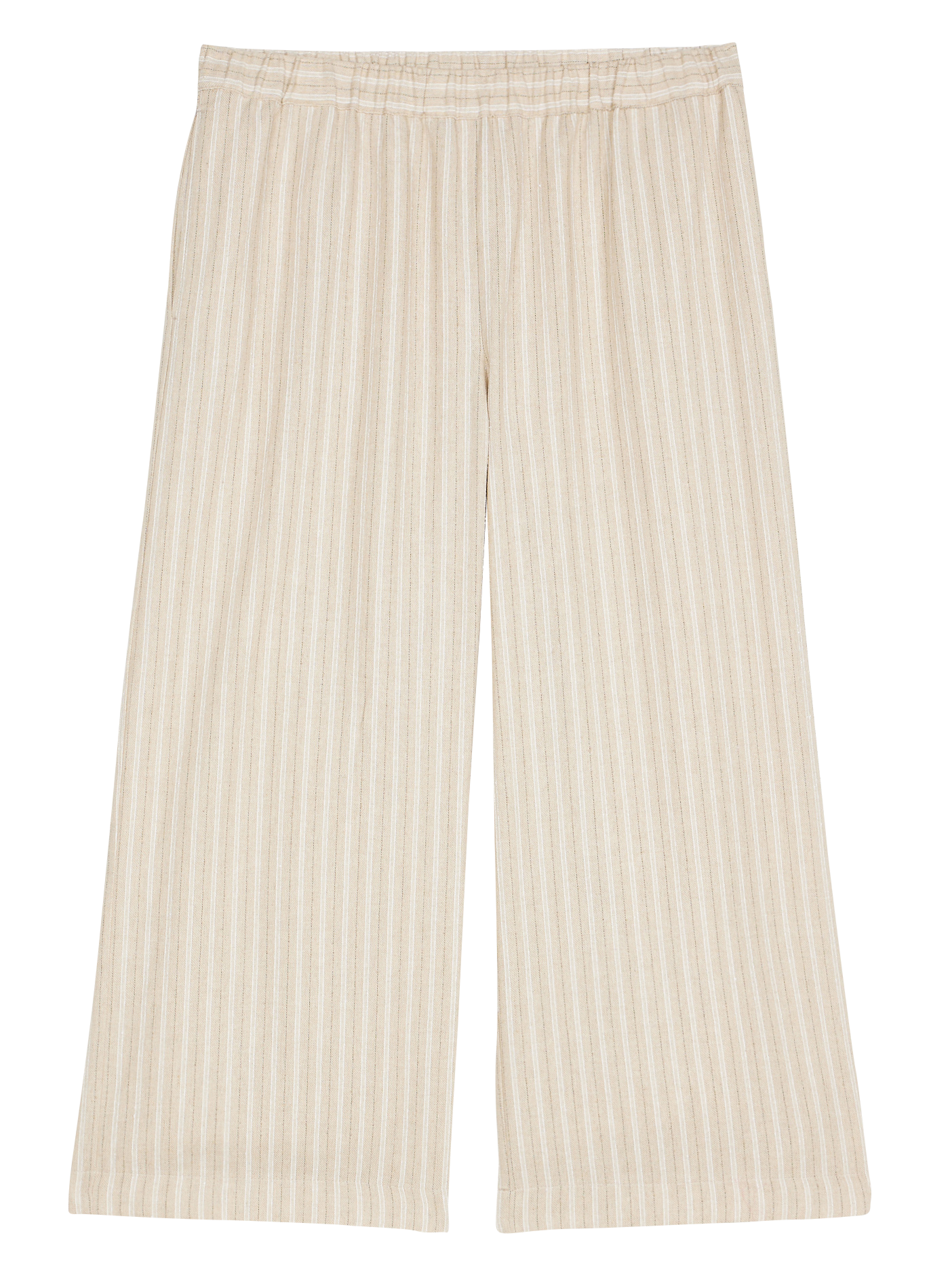 Pantalon large à rayures en coton mélangé  PERSONA by Marina Rinaldi Beige