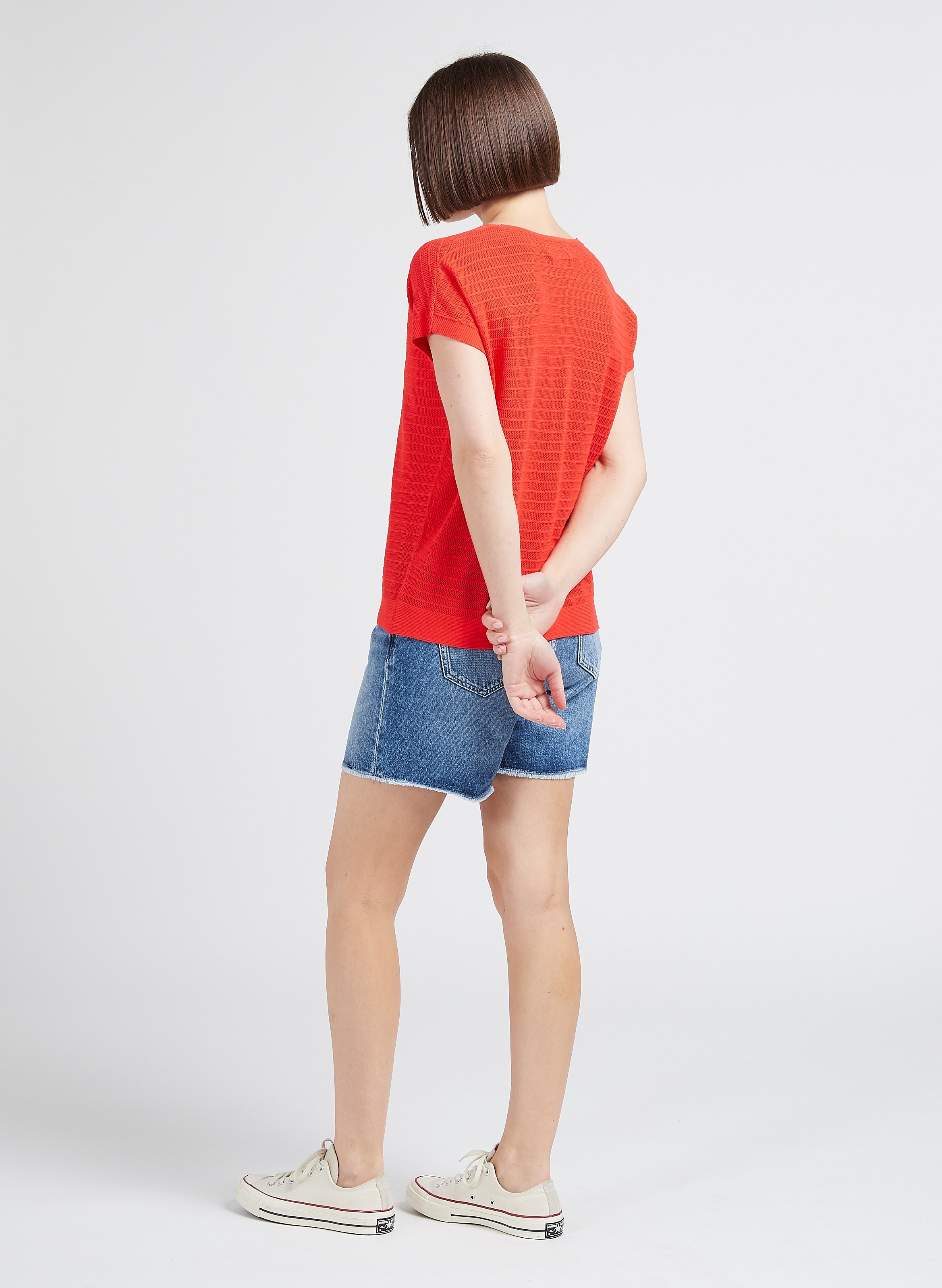 Cotton Denim Shorts Stone Used Maison 123 Women Place des