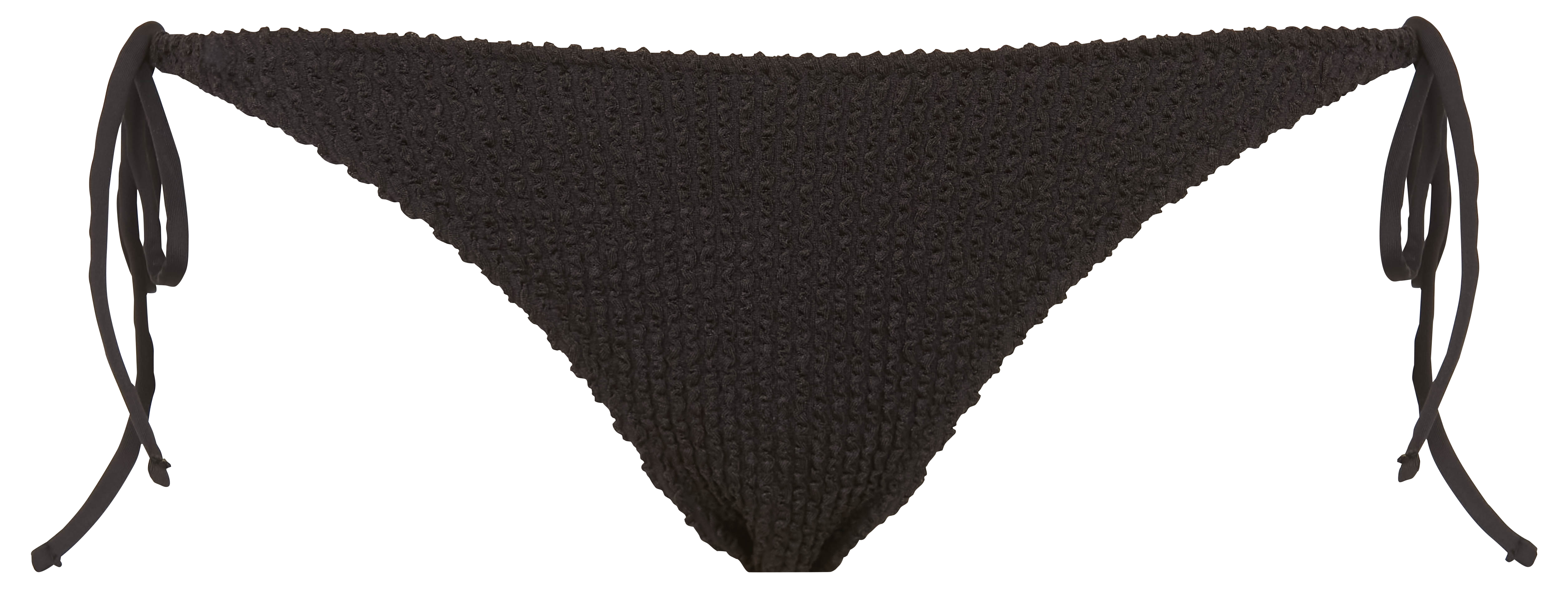 Textured bikini bottoms Black