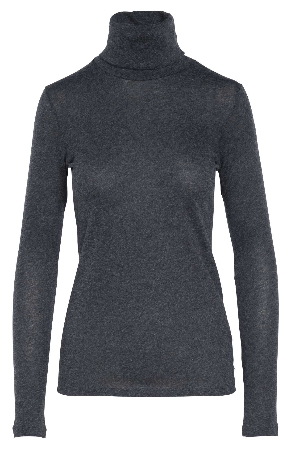 Tee-shirt col roulé en coton et cachemire MAJESTIC FILATURES Gris