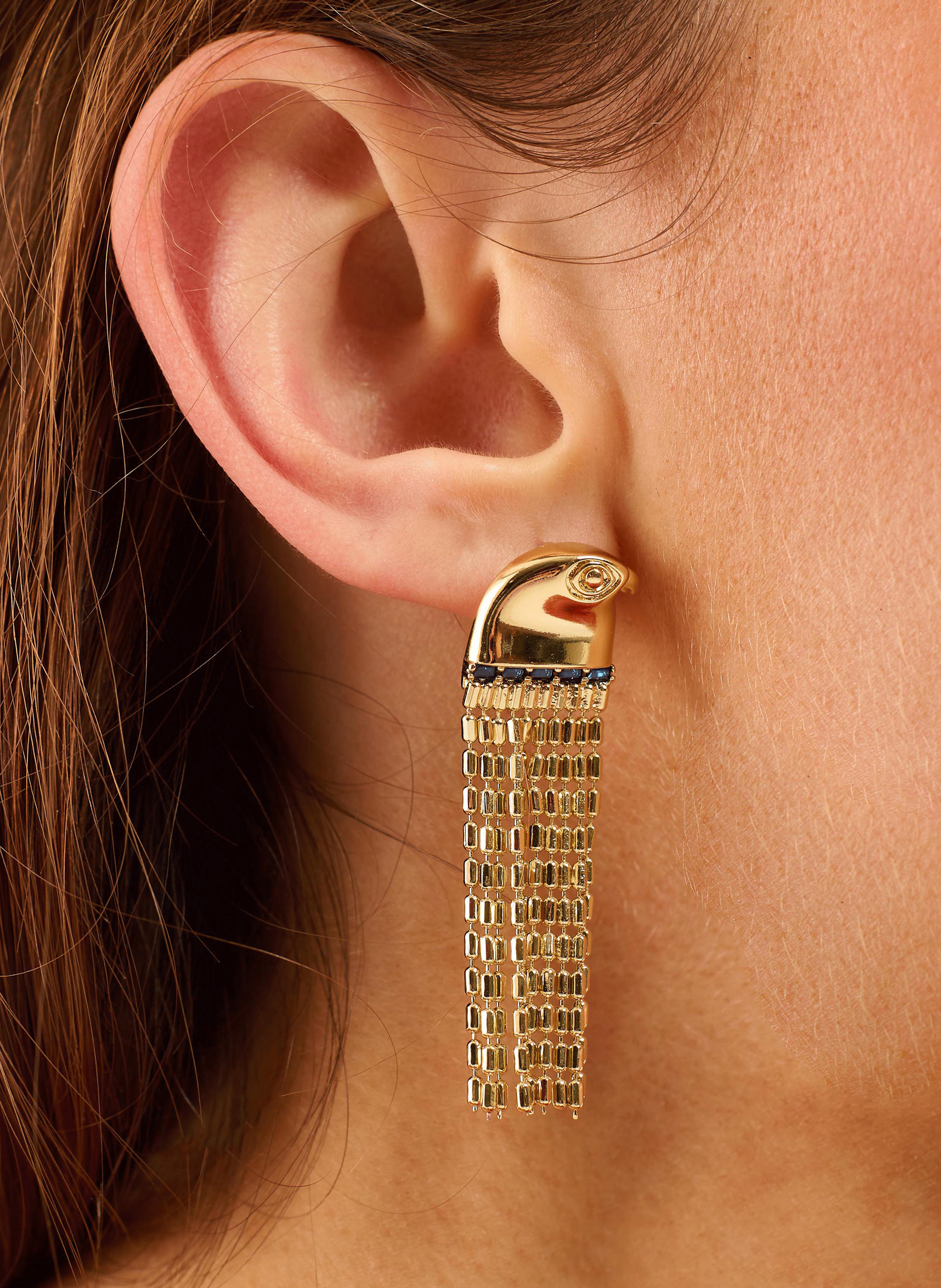 Earrings with chains for pierced ears HIPANEMA Golden